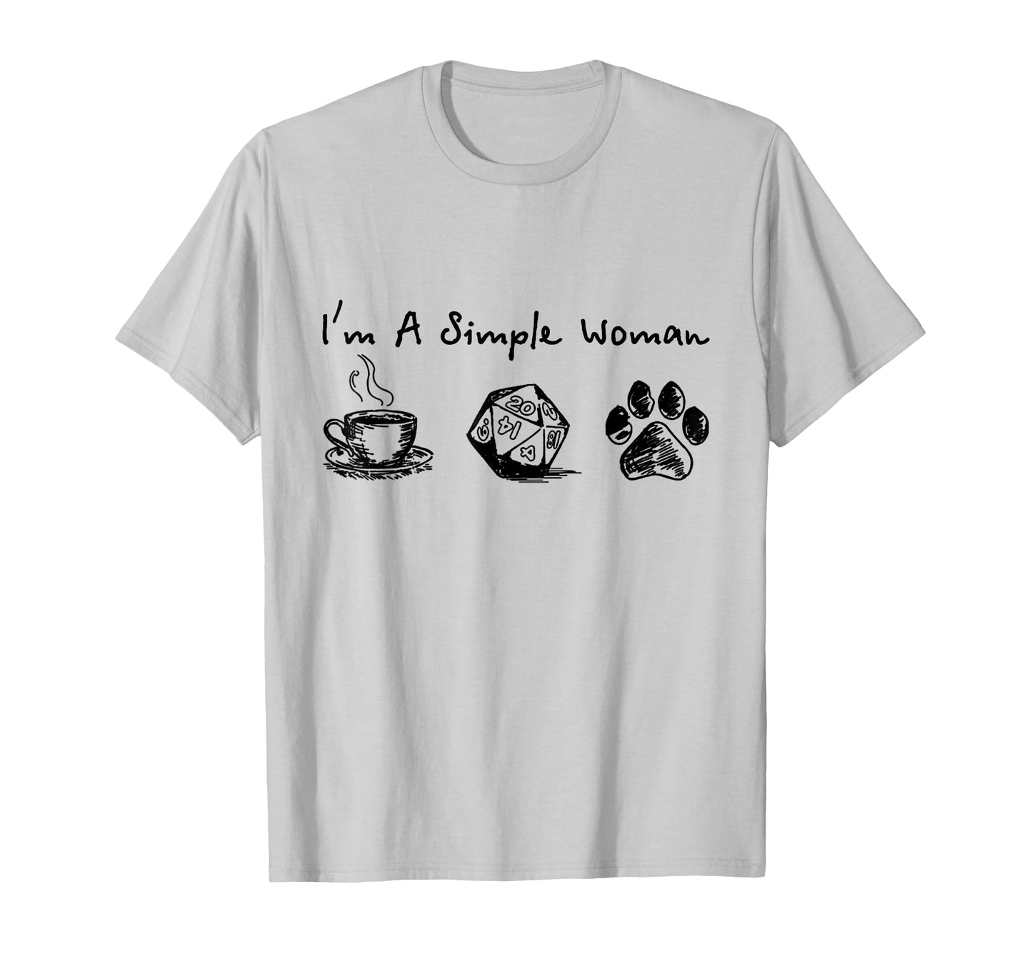 I'm A Simple Woman Coffee Dungeon And Dog Paw For Women T-Shirt