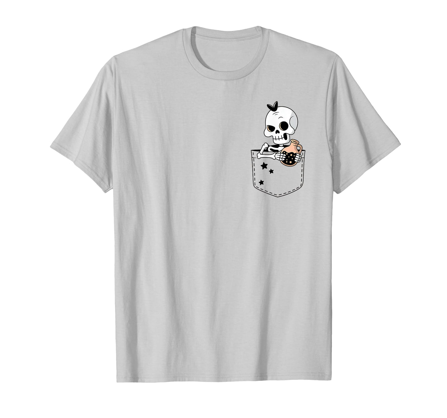 Skeleton with Potion Pocket Cute Halloween Fall Humor T-Shirt