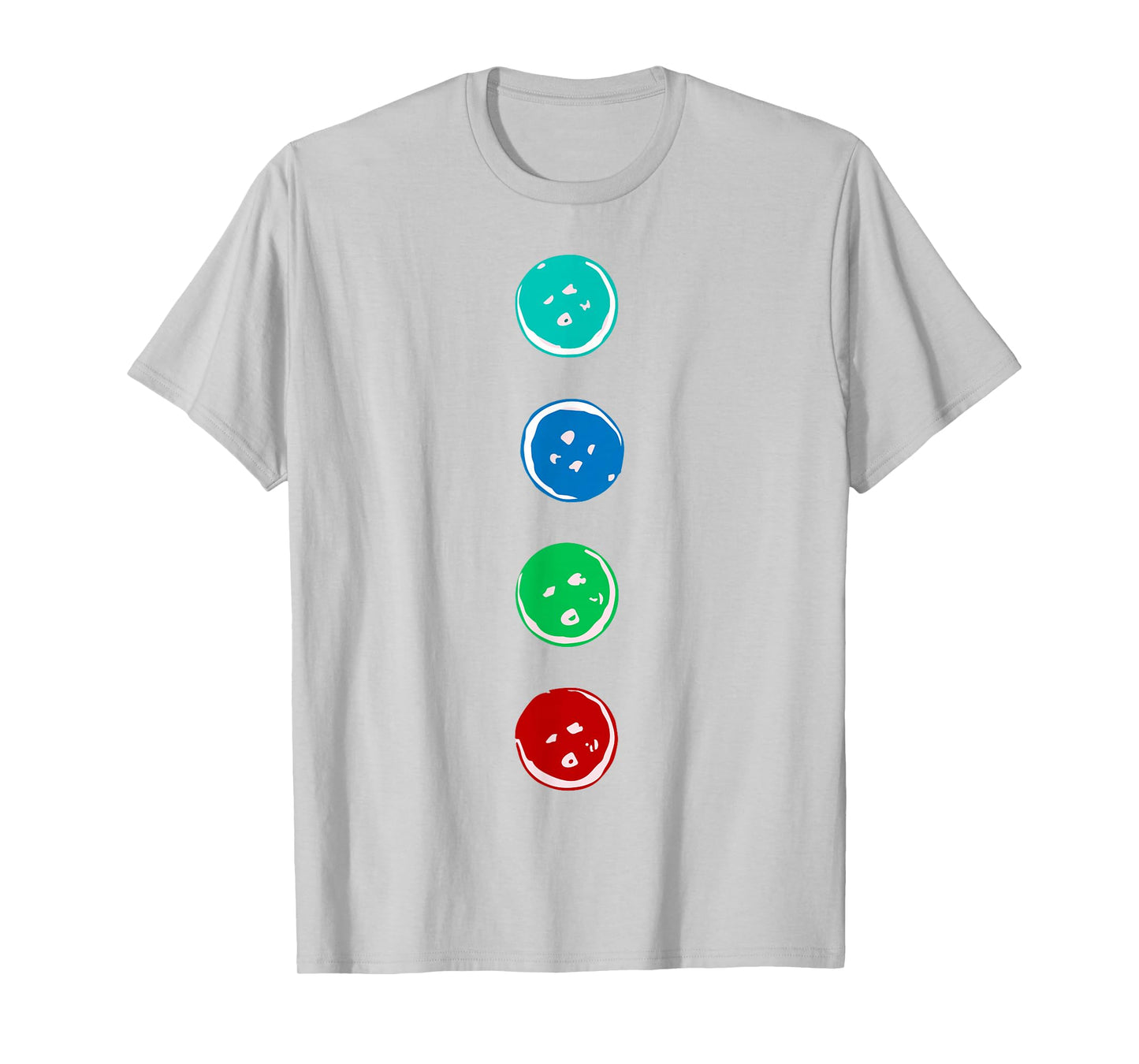 Four Groovy Buttons Blue Cat Funny Halloween Costume T-Shirt