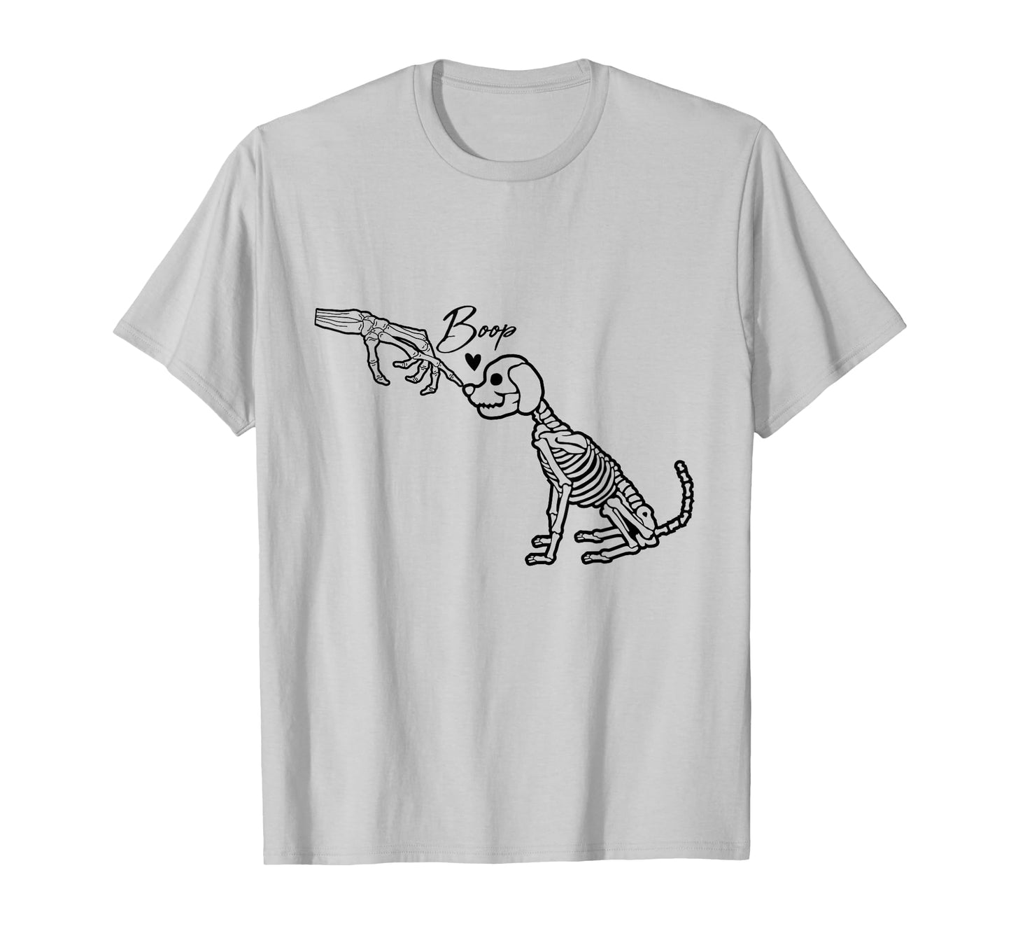 Skeleton Hand Boop Skeleton Dog Halloween Pet Love Men Women T-Shirt