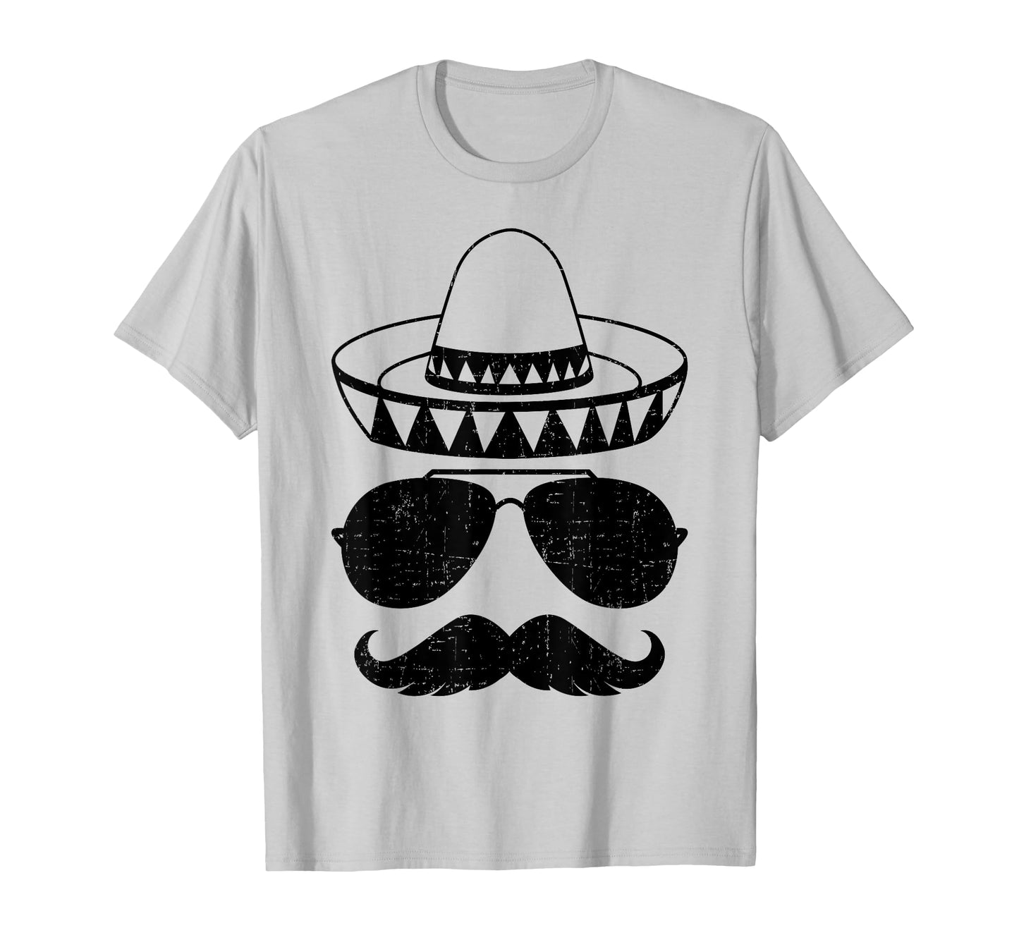 Funny sombrero face with mustache for mexican Cinco de Mayo T-Shirt
