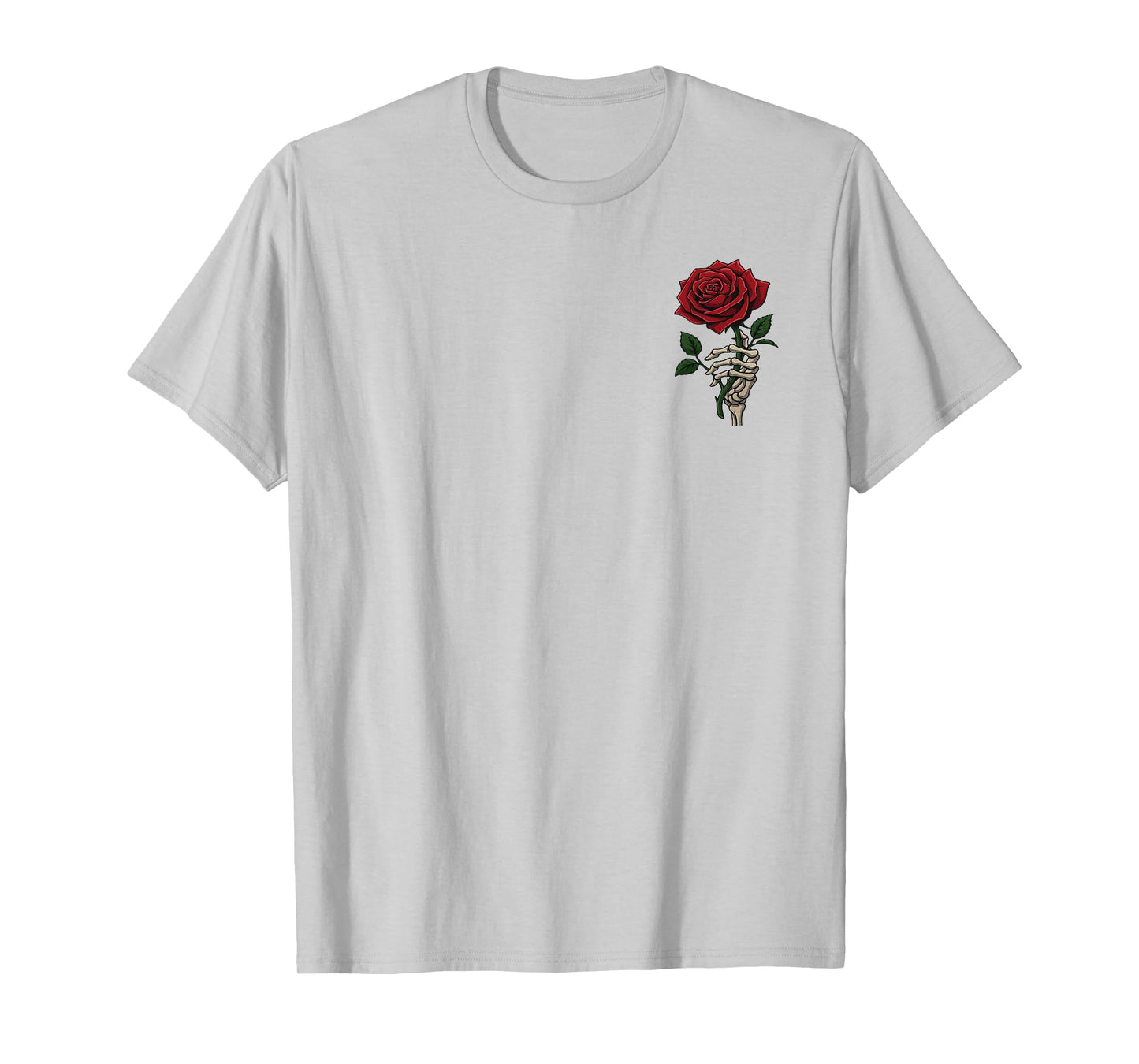 Skeleton Hand Holding Rose | Aesthetic Red Flower T-Shirt