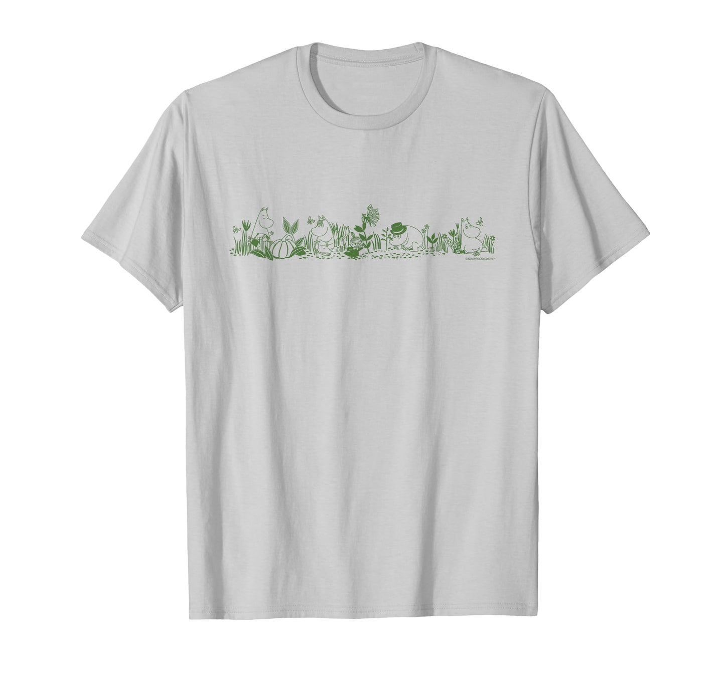 Moomin Moomintroll And Co In Nature Green Print T-Shirt