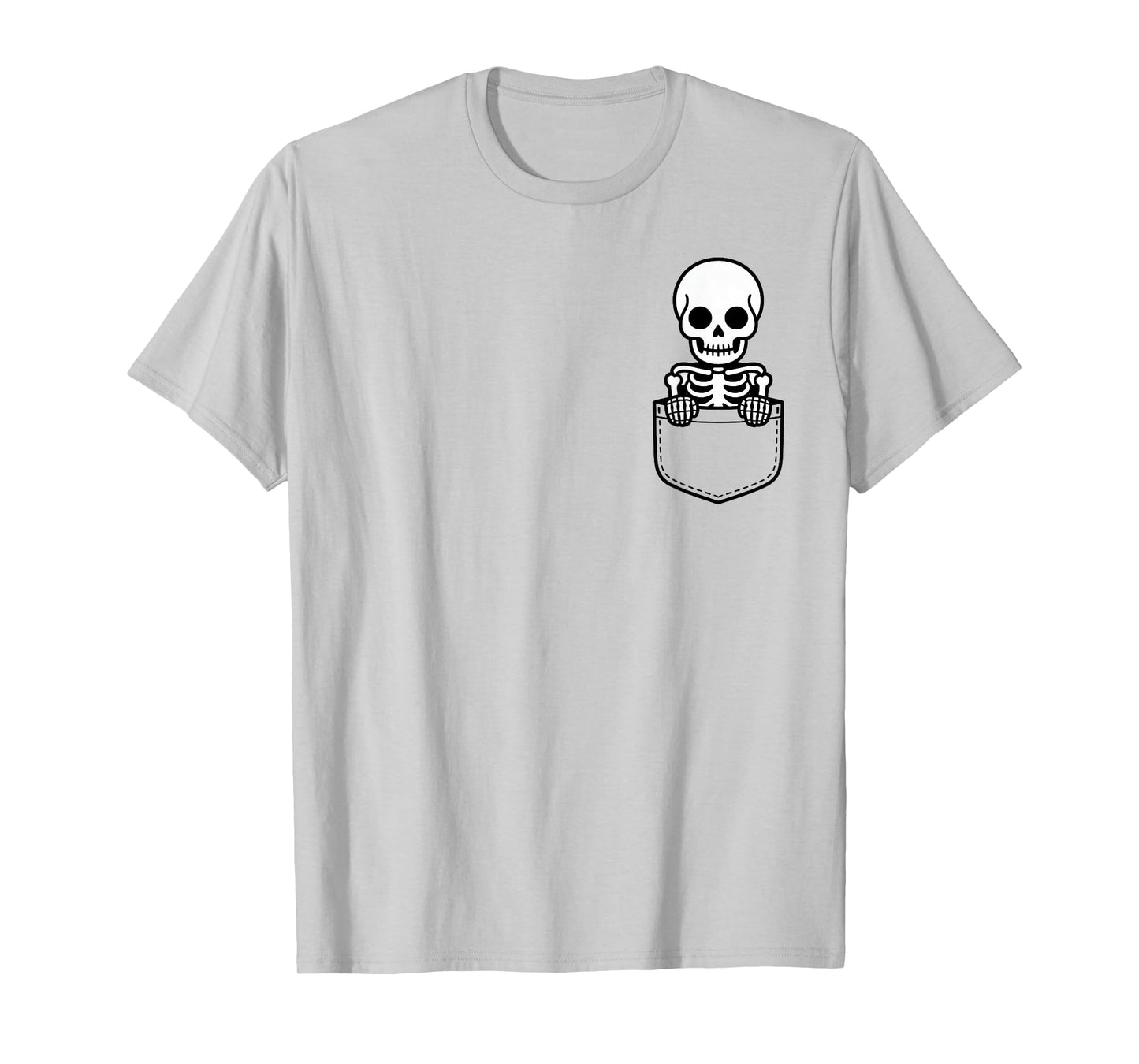 Skeleton in Pocket Cute Halloween Fall Humor T-Shirt