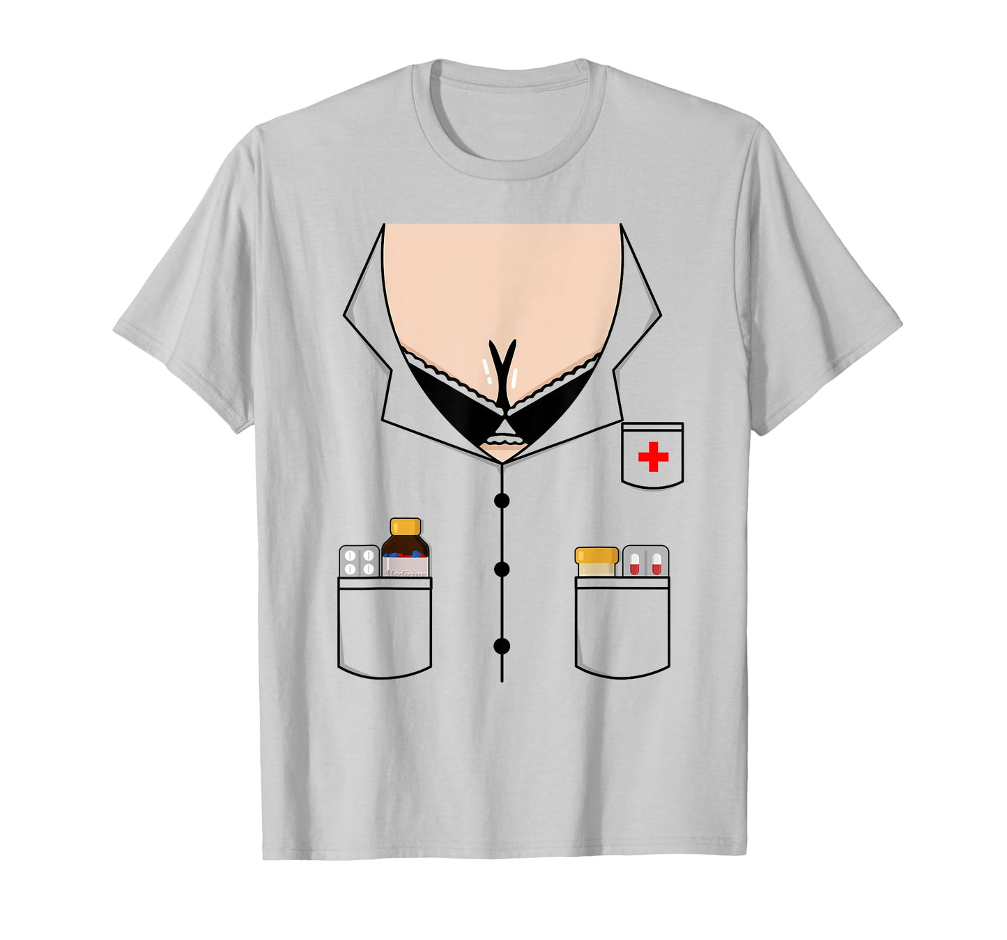 Sexy Nurse Boob Shirt Easy Halloween Costume T-Shirt