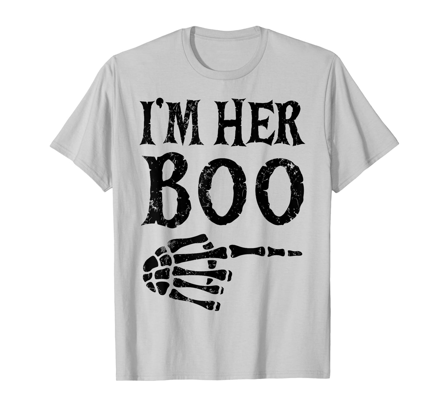 I’m Her Boo I’m His Ghoul Halloween Couple Matching Skeleton T-Shirt