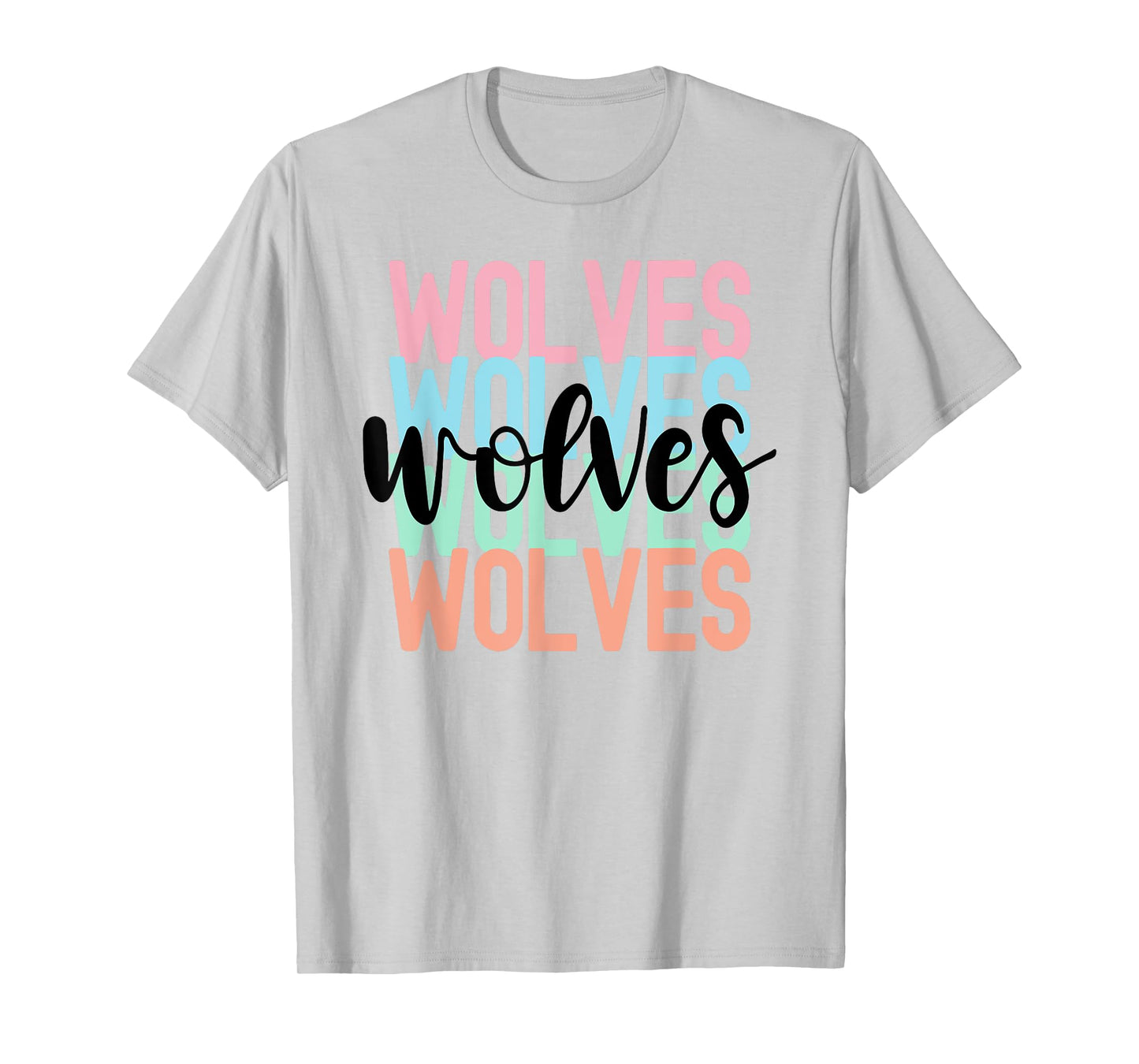 Wolves Team Mascot School Spirit Game Night T-Shirt