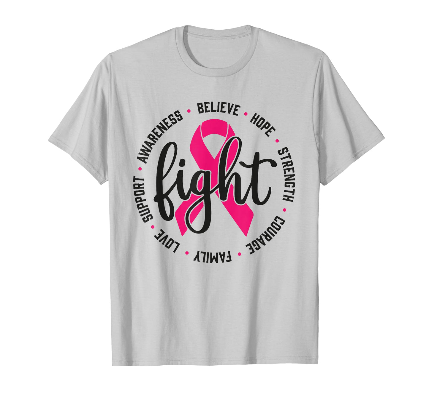 Fight Breast Survivor Pink Ribbon Breast Cancer Awareness T-Shirt