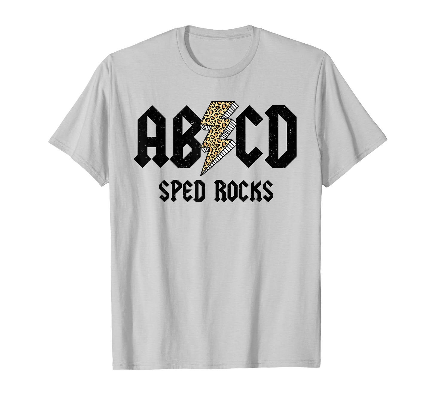SPED Rocks ABCD Leopard Sped Teacher Educator Back to School T-Shirt for Men Women