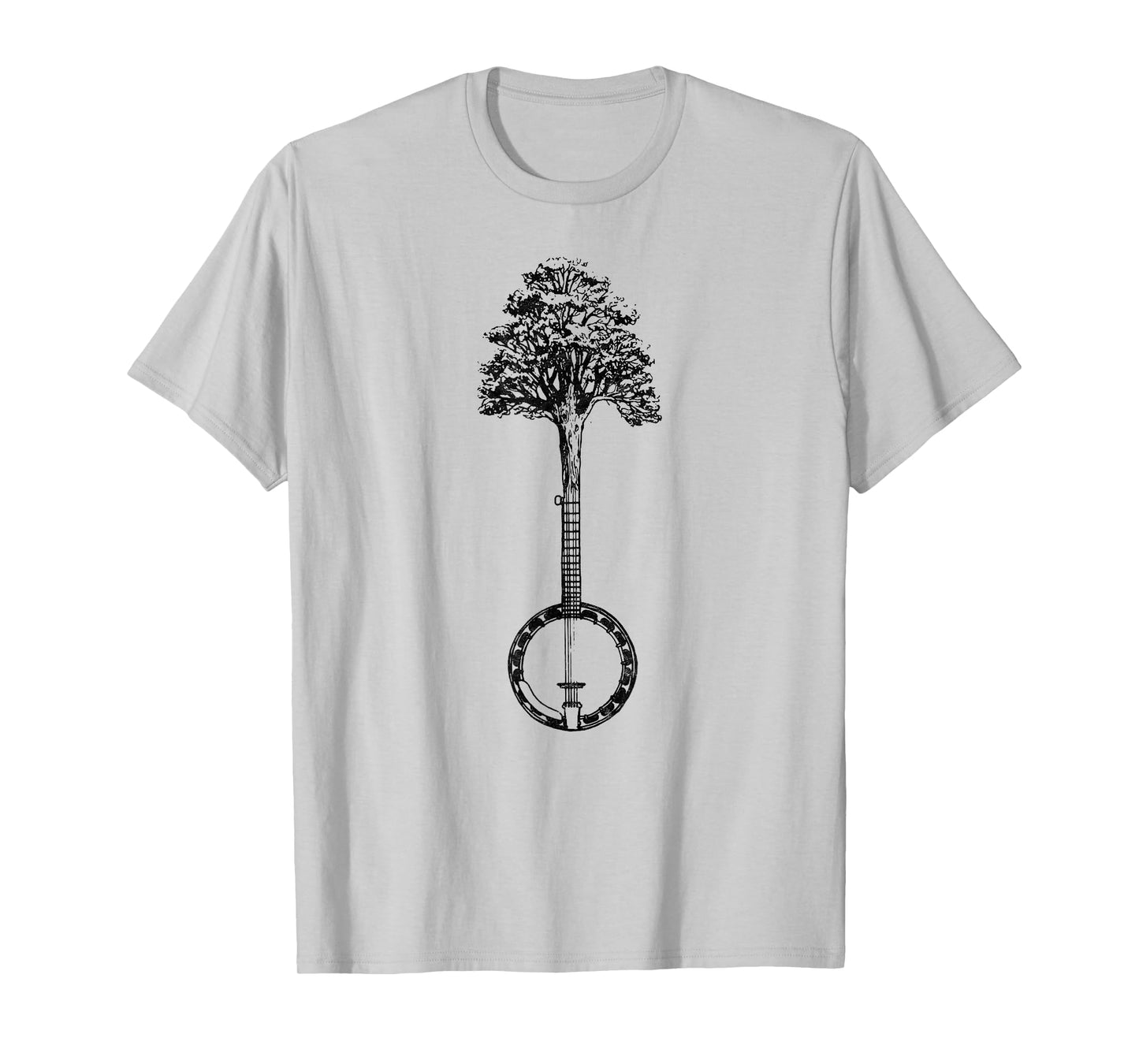 Banjo Tree Minimalist Design Vintage Nature & Music Graphic T-Shirt