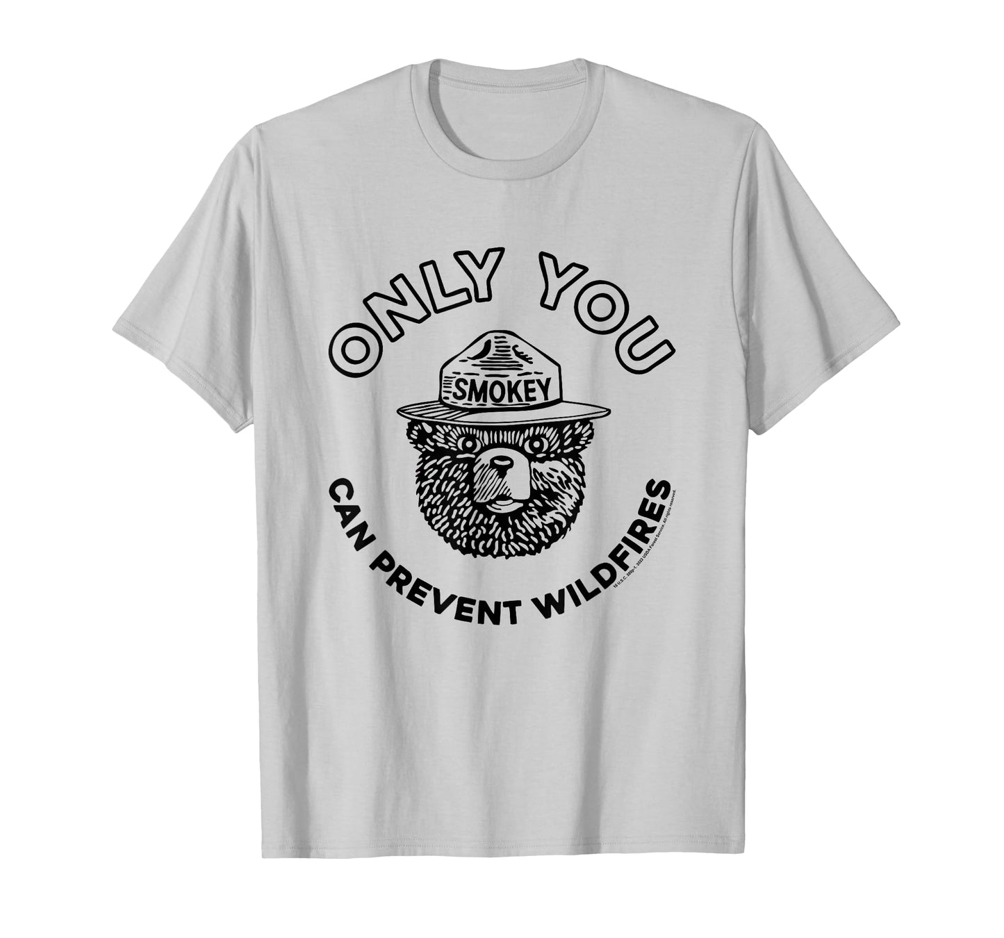 Smokey Bear Only You Can Prevent Forest Fires Minimal Logo T-Shirt