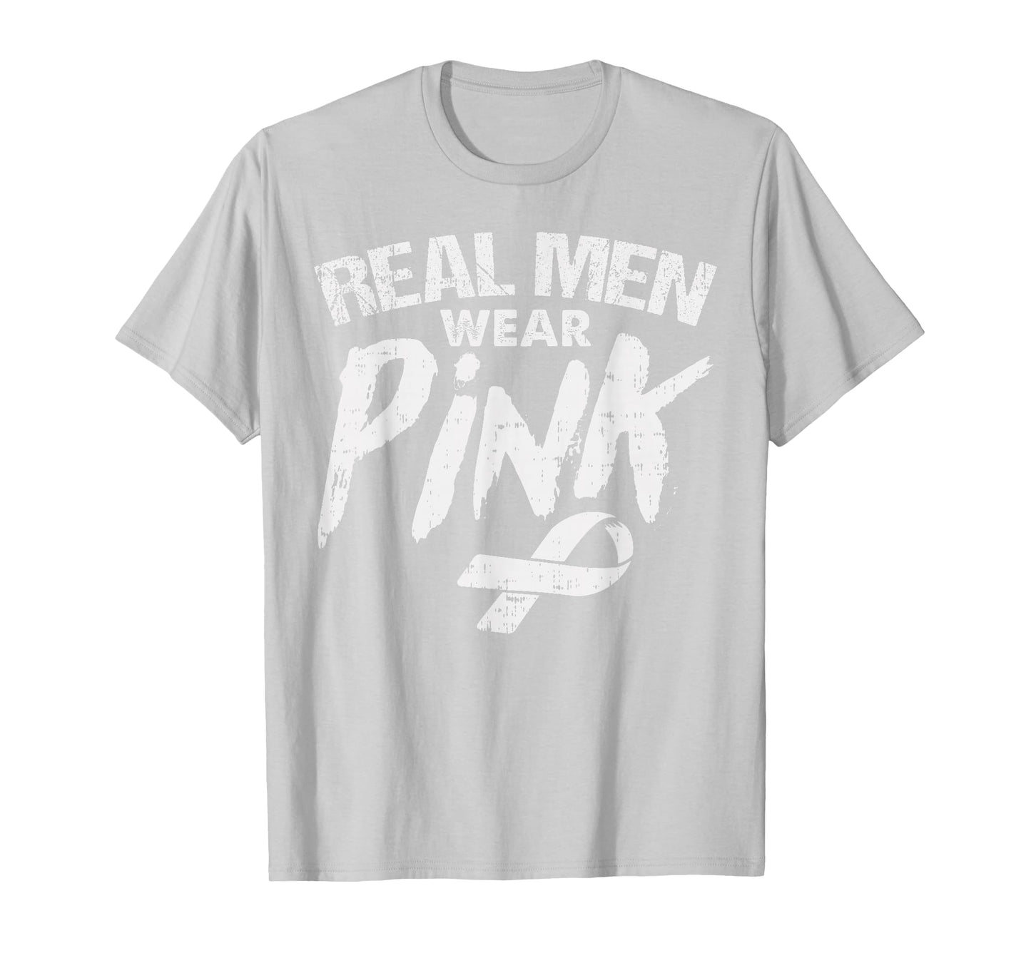 Breast Cancer Shirt Male Tough Guys Wear Pink Ribbon Support T-Shirt