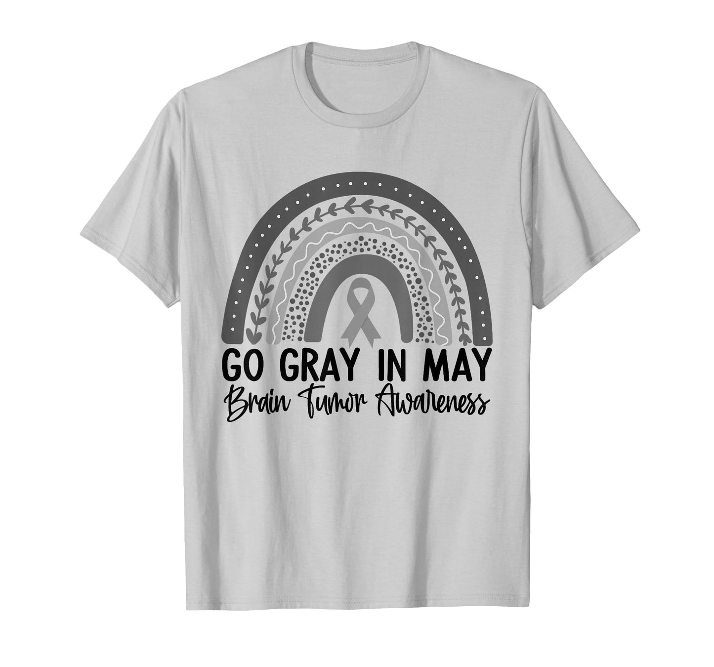 Go Gray In May Shirt Rainbow Brain Cancer Tumor Awareness T-Shirt