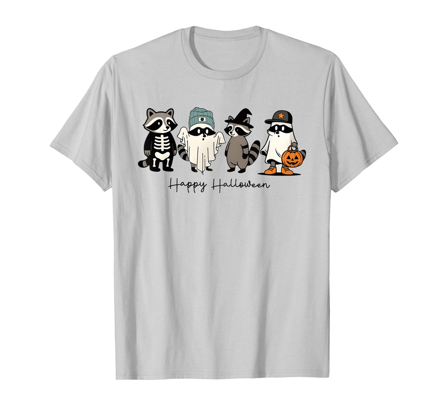Happy Halloween Raccoon Costume Spooky Pumpkin Racoon T-Shirt
