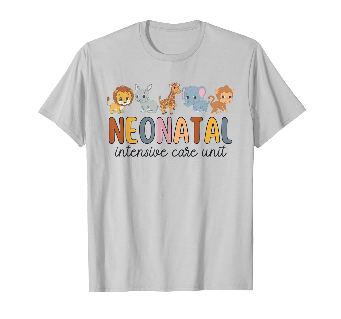 Women Groovy Neonatal Intensive Care Unit Animals NICU Nurse T-Shirt