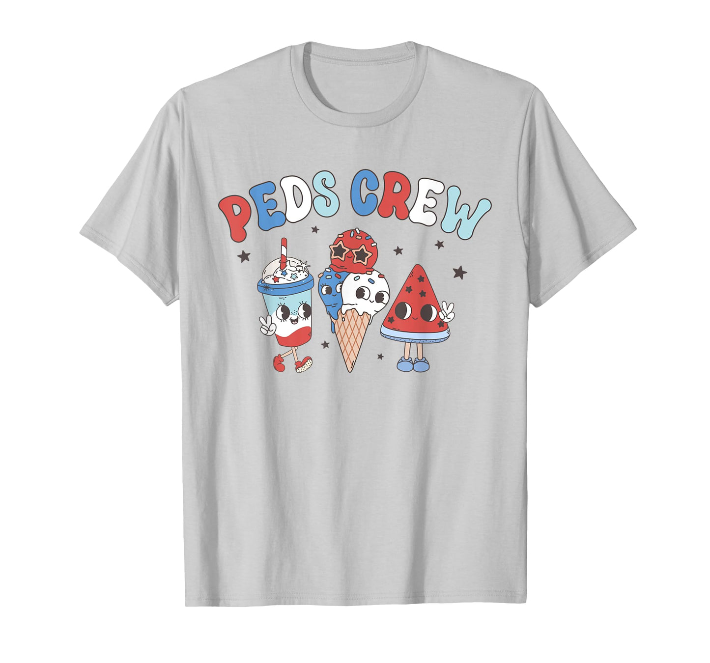 Retro PEDS Crew 4th Of July Popsicle Pediatric Nurse Women T-Shirt