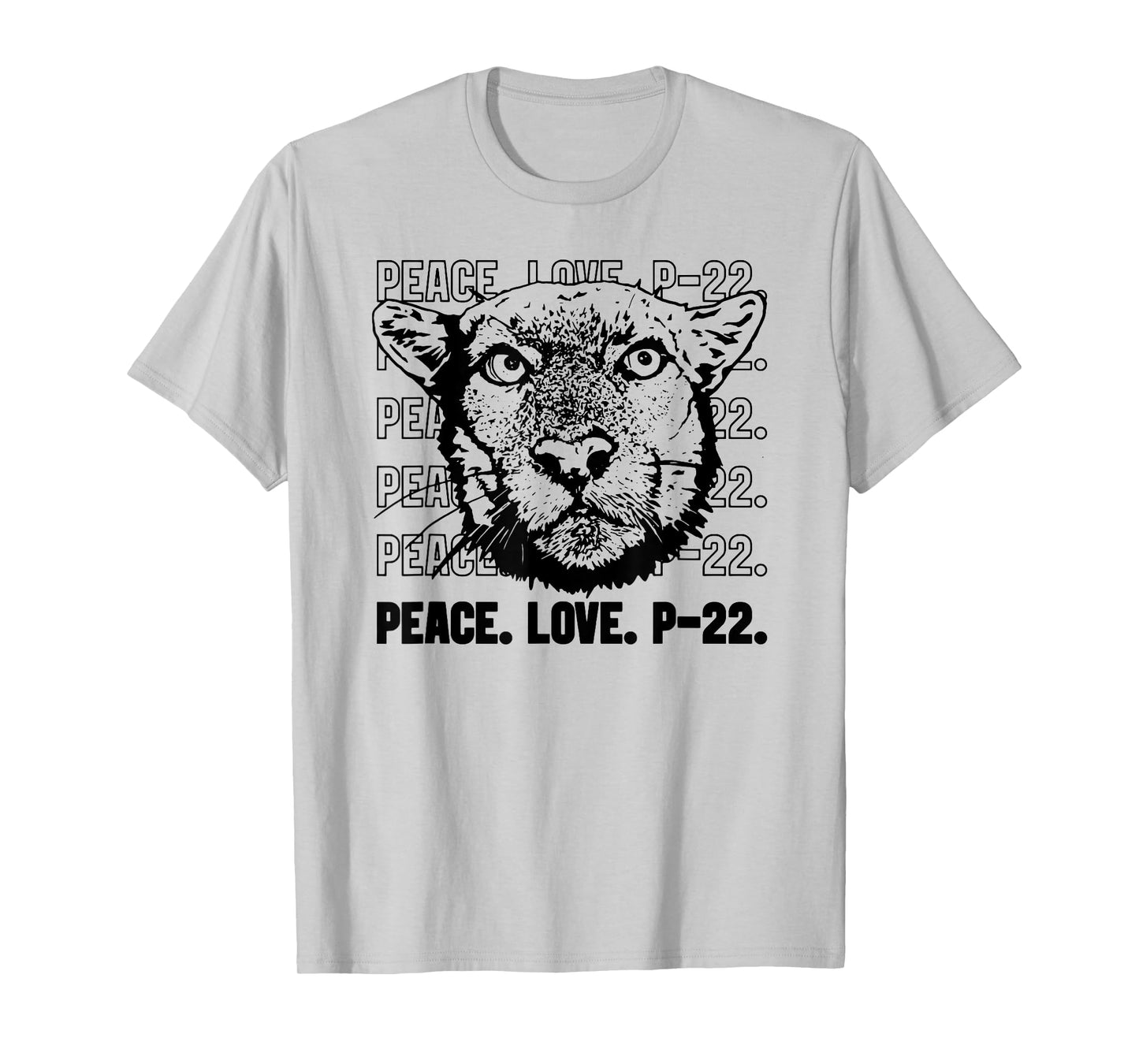 P-22 Mountain Lion Legend LA California Art P22 Peace Love T-Shirt