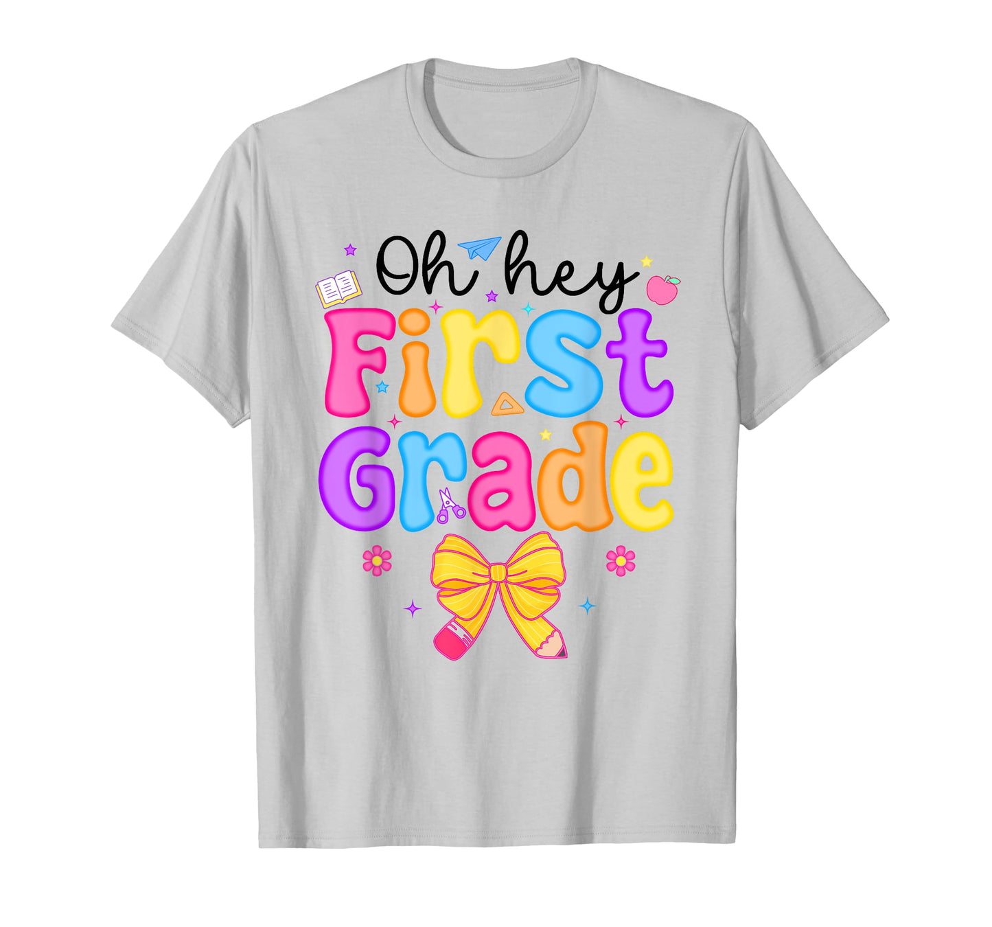 Oh Hey First Grade Coquette Bow Teacher Kids Team 1st Grade T-Shirt