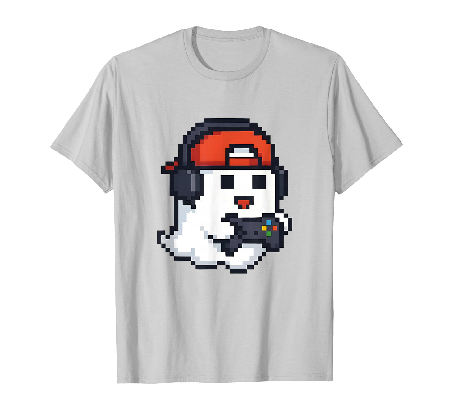 Halloween Ghost Gamer Funny Pixel Video Gaming Boys Men Kids T-Shirt
