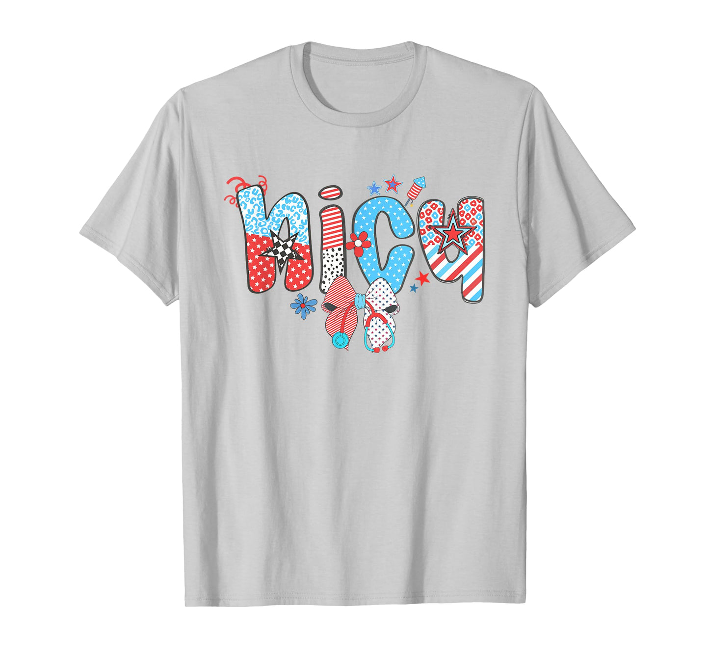 Retro 4th of July NICU Nurse American Neonatal ICU Nurse T-Shirt