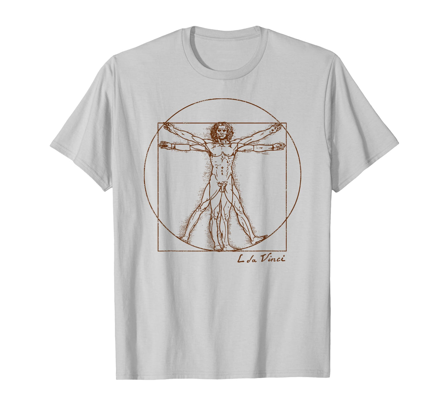 Vintage Vitruvian Man Leonardo da Vinci Womens Art Souvenir T-Shirt