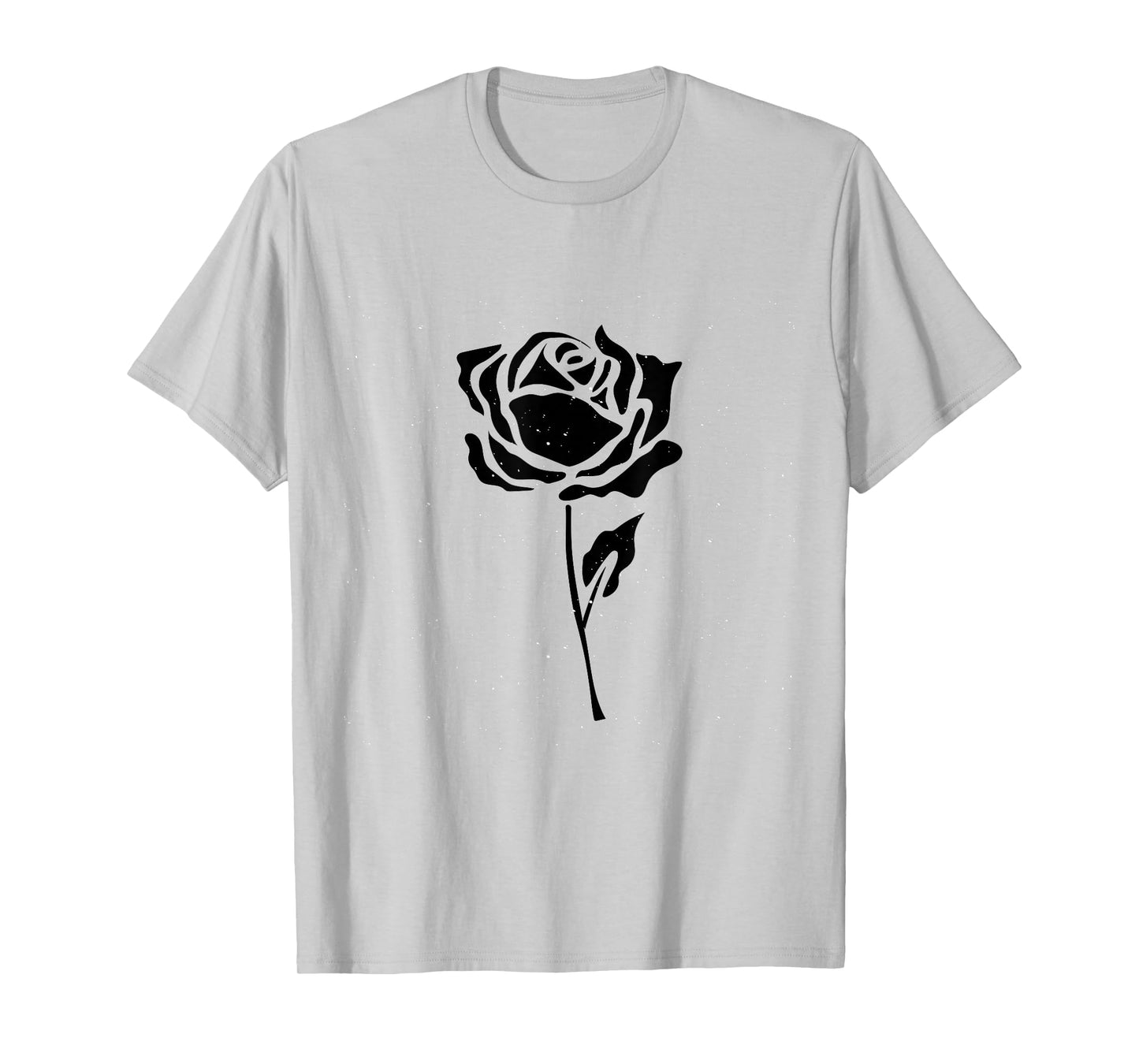 Vintage Black Flower Rose Design White T-Shirt
