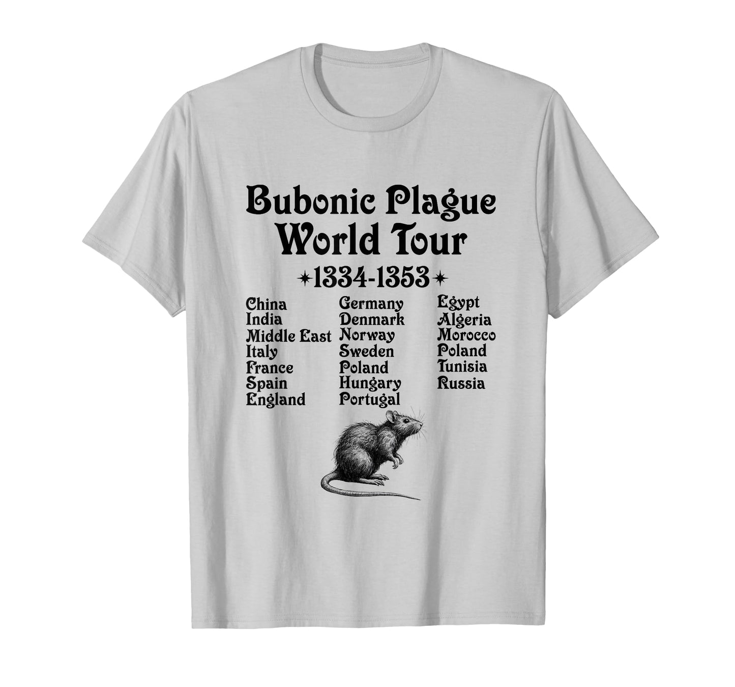Gothic Bubonic Plague World-Tour Plague Rat Medieval History T-Shirt
