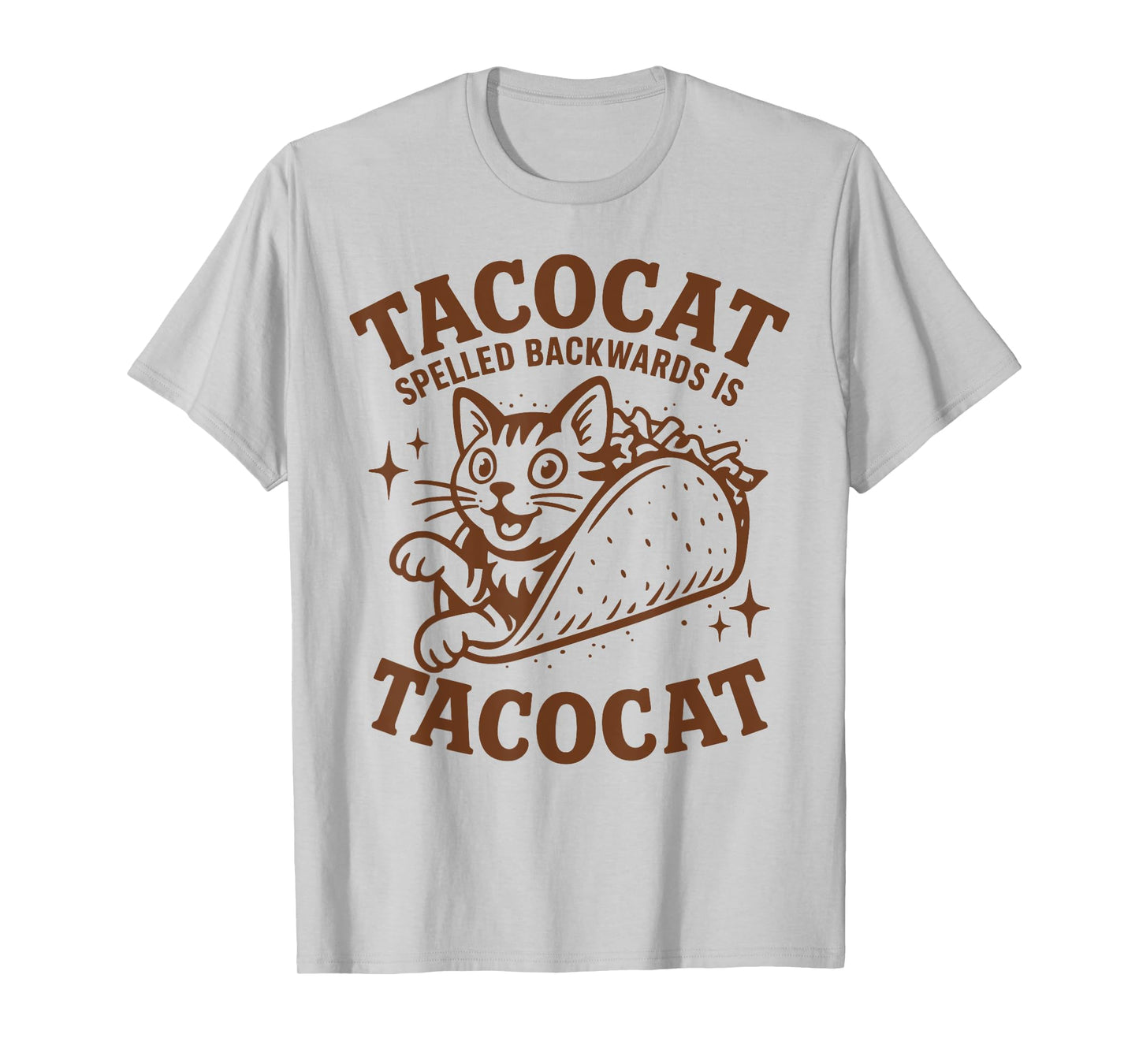 Funny Palindrome Tacocat Cat in Taco Humor T-Shirt