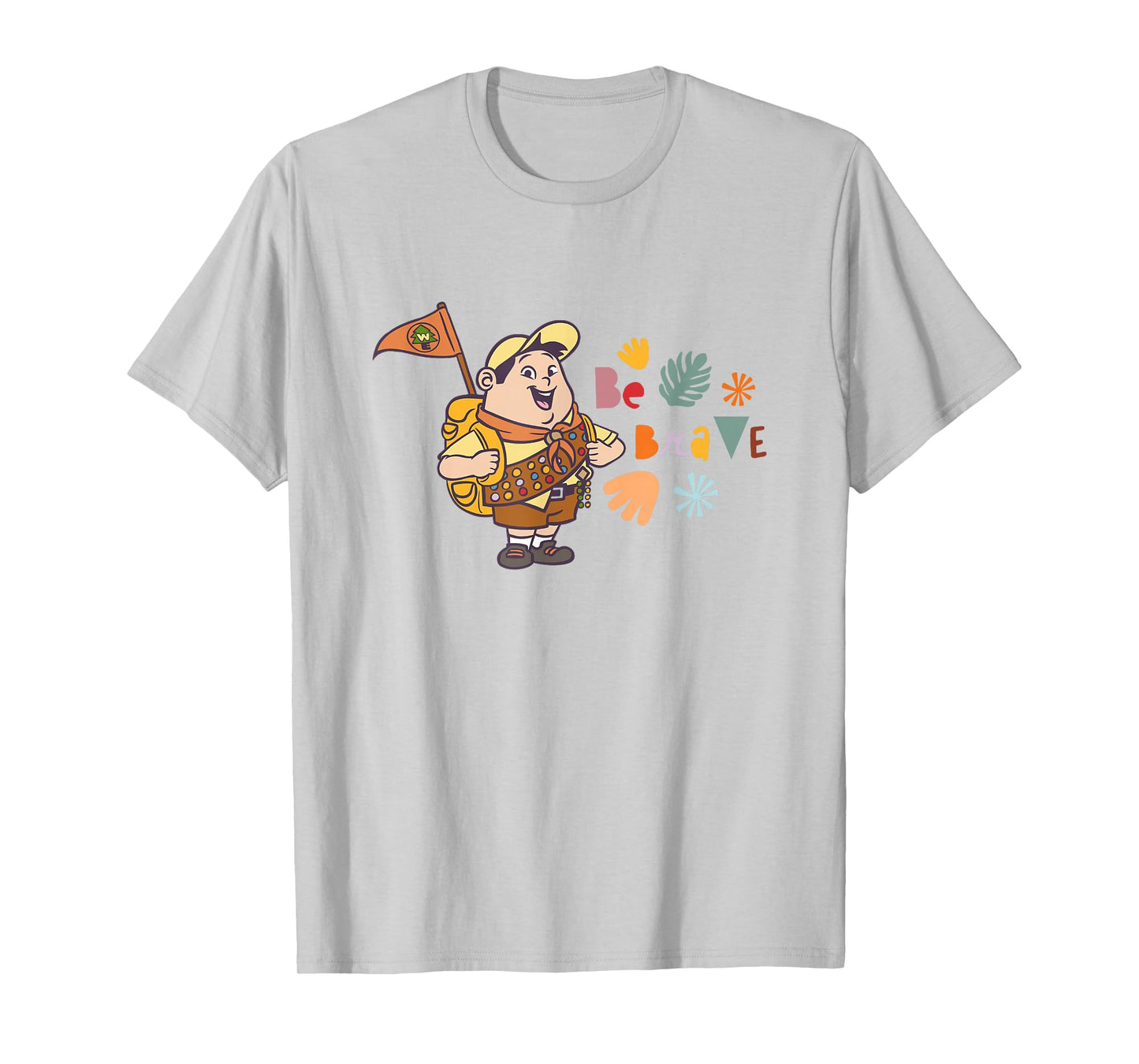 Disney Pixar Up Be Brave Cute Russell Colorful Chest Logo T-Shirt