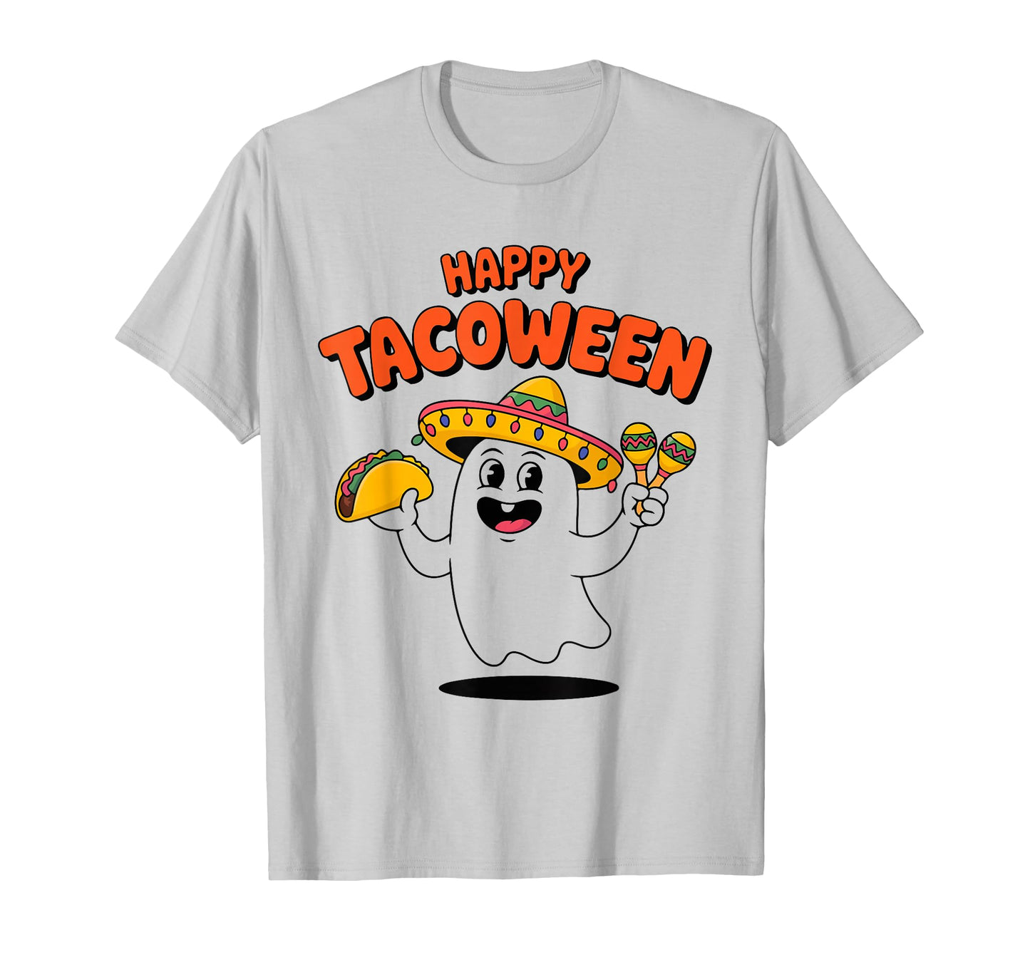 Happy Tacoween Funny Ghost Taco Halloween Costume T-Shirt