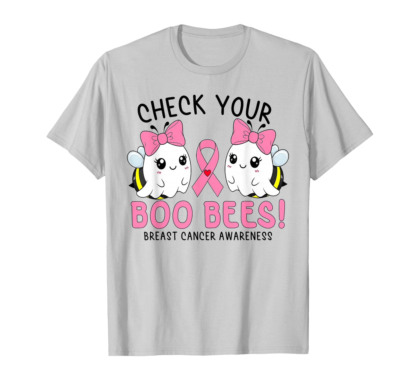 Check Your Boobees Boo Bees Breast Cancer Halloween Ghost T-Shirt