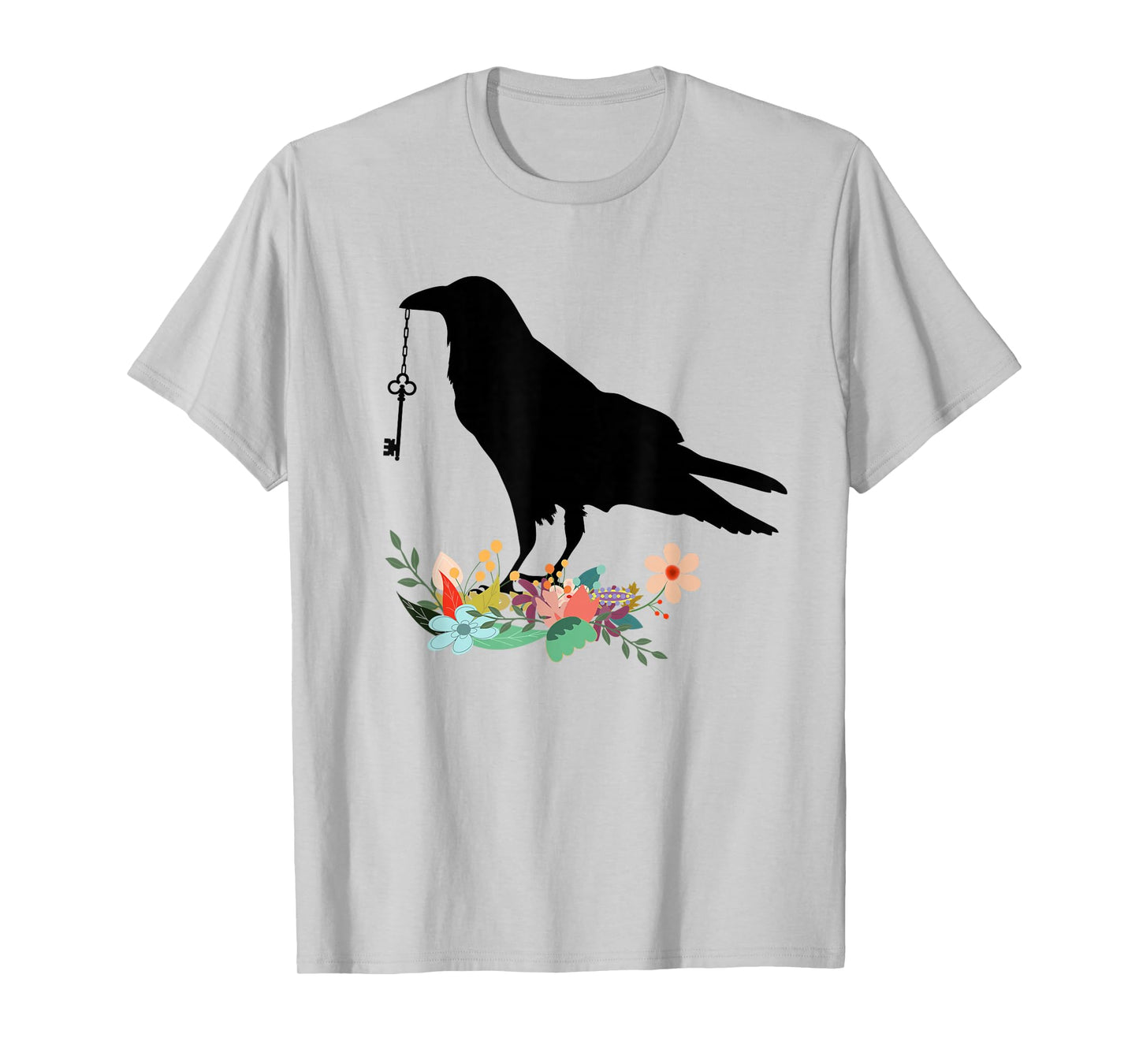 Blackbird With Key T-Shirt Crow Tee Shirt T-Shirt