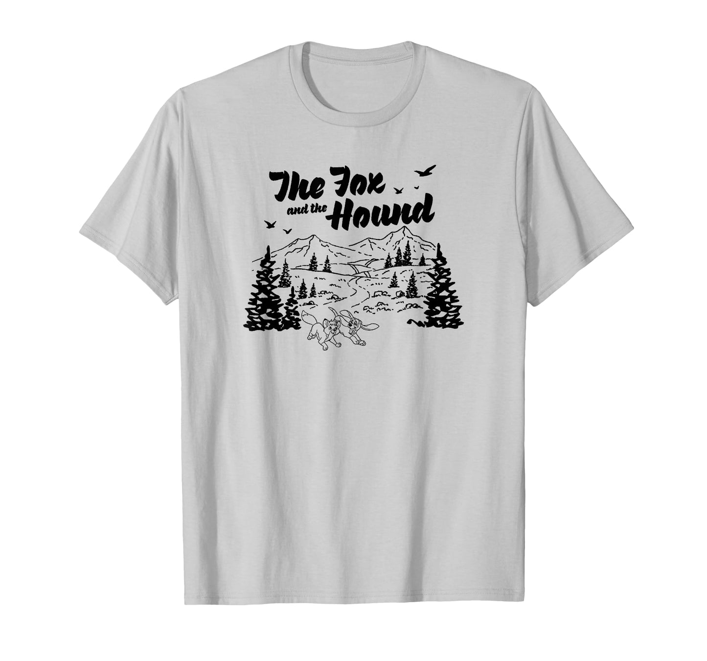 Disney The Fox and the Hound Friends Landscape Vintage Logo T-Shirt