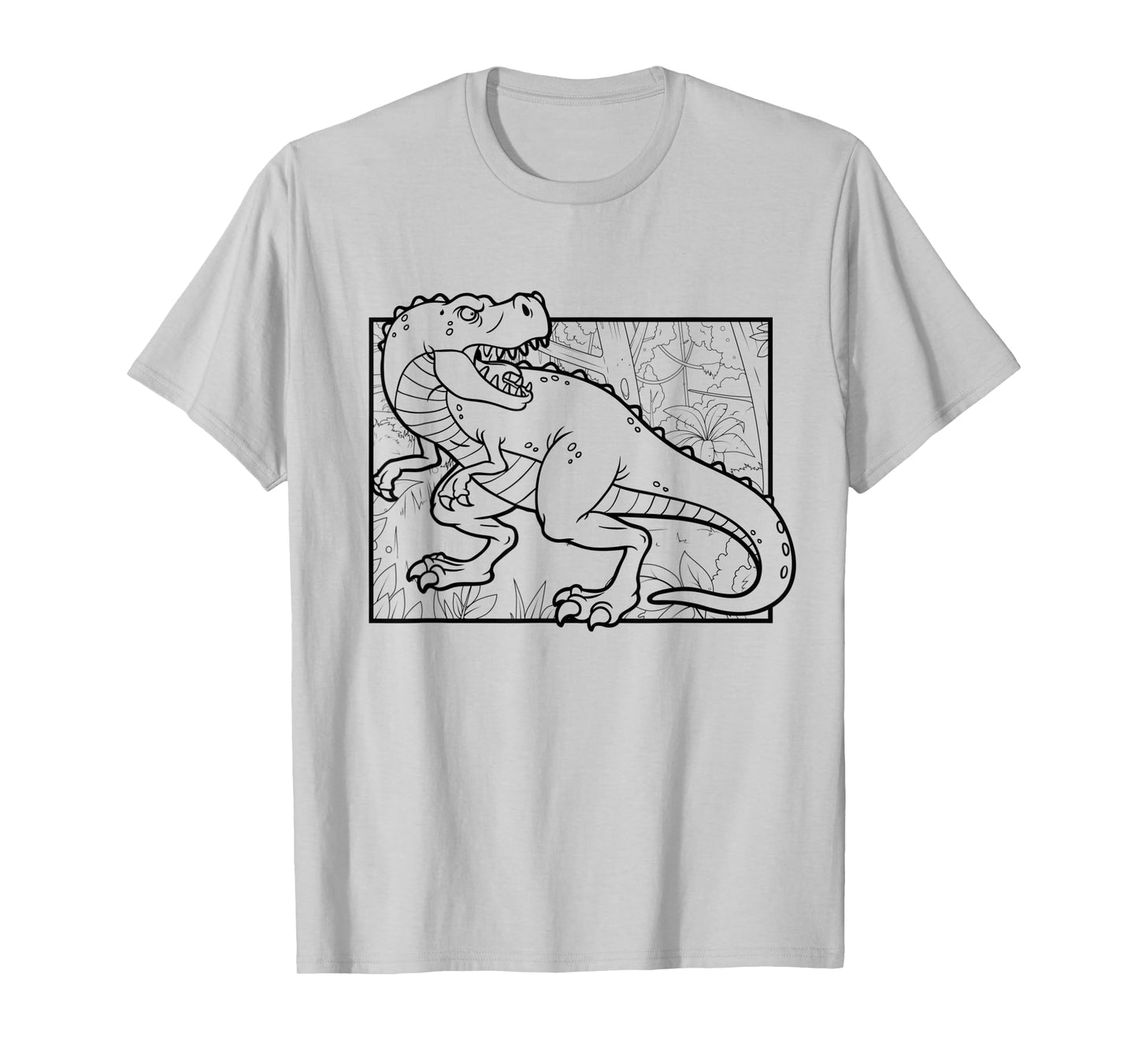 Dino Motif For Coloring And Painting For Artists Children T-Shirt