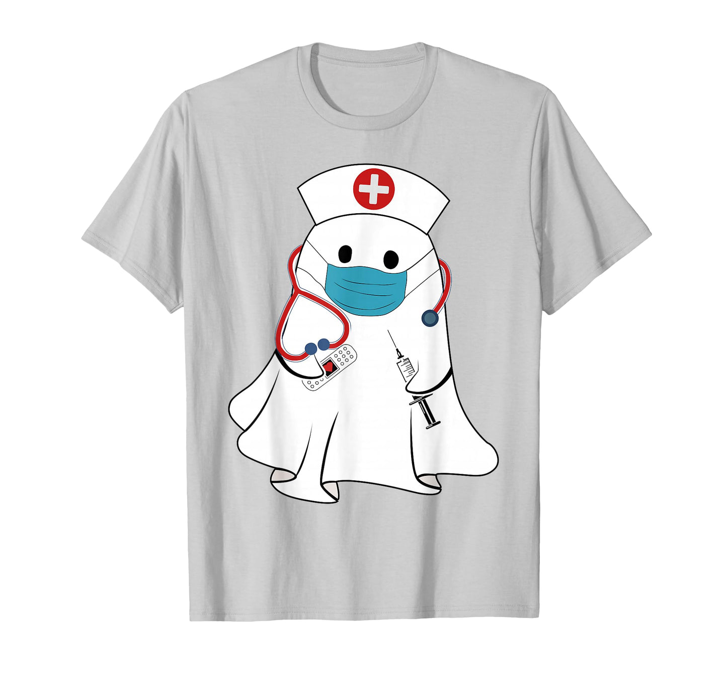 Nurse Boo Ghost Halloween Costume Funny Girls Women Nursing T-Shirt