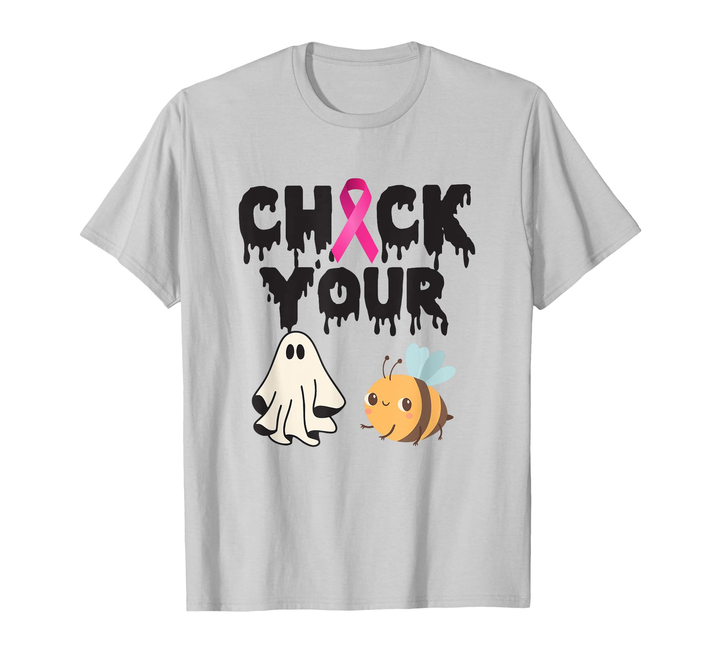 Check Your Boo Bees Breast Cancer Awareness Boobs Warrior T-Shirt