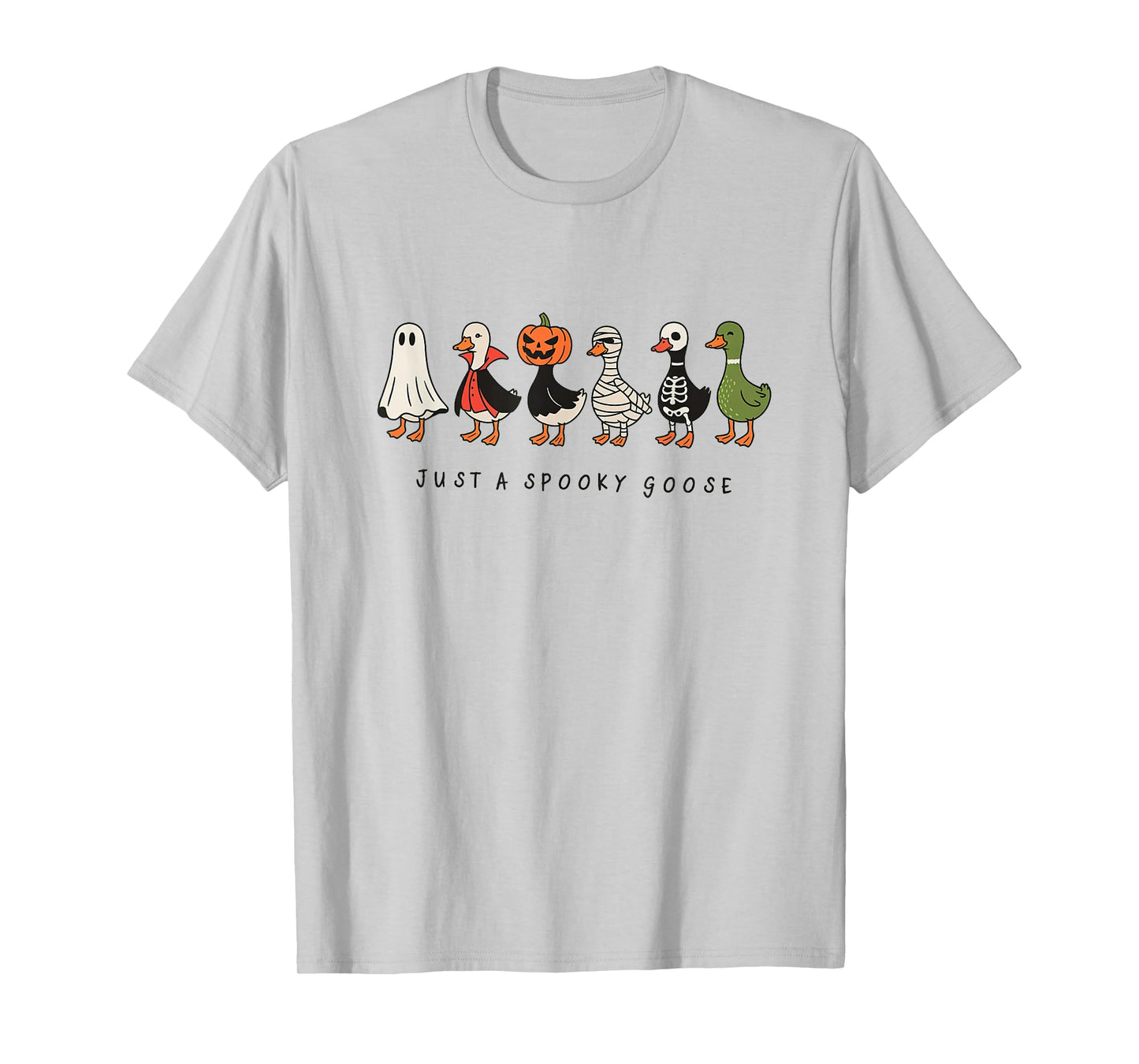 Funny Spooky Goose Halloween Costume Cute Cartoon Art T-Shirt