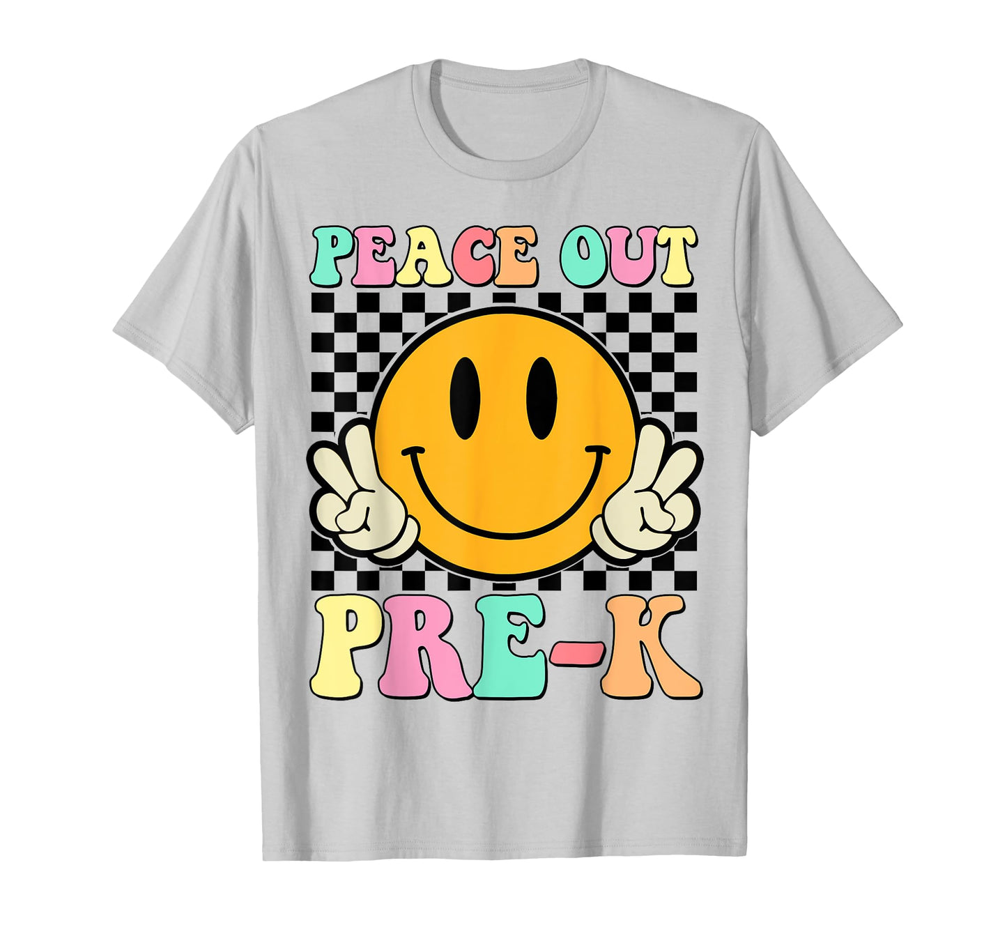 Peace Out Pre-K Retro Smile Teacher Kids Last Day Of School T-Shirt