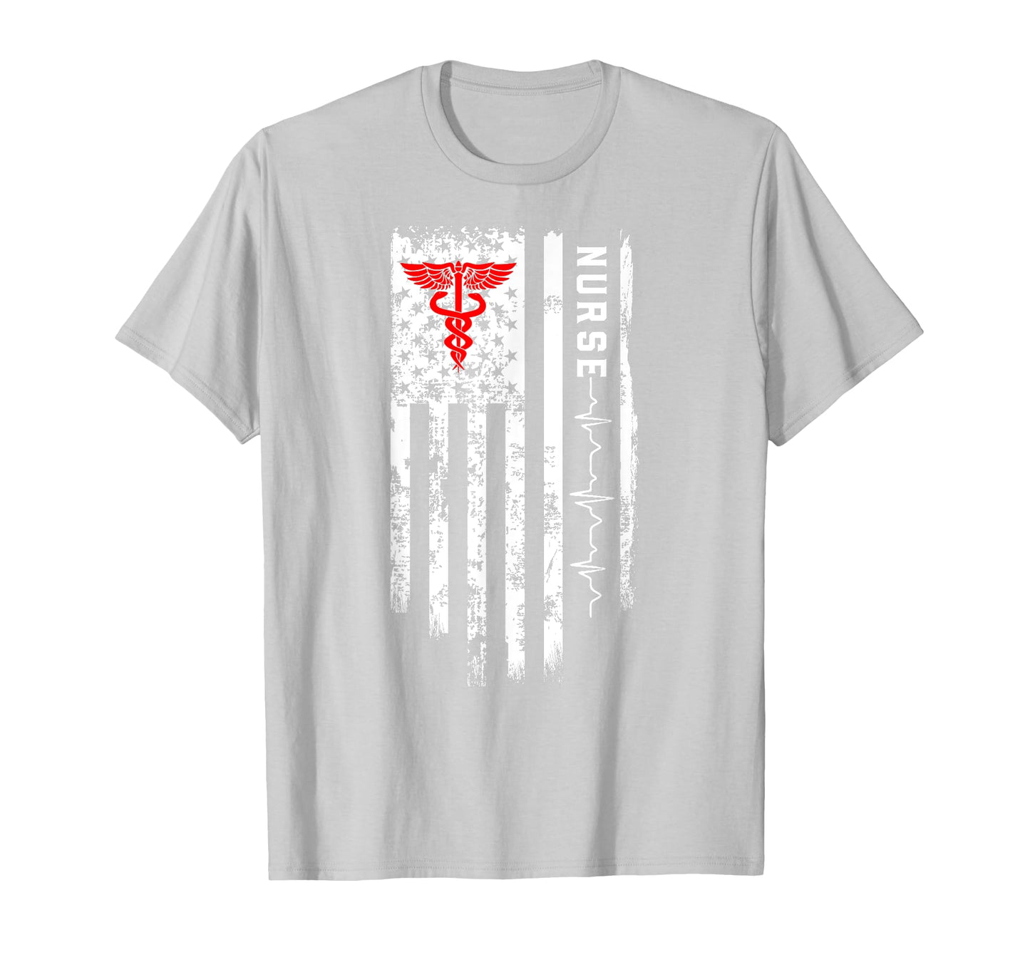 Paramedic Nurse Heartbeat – USA Flag Love Medicine Doctor T-Shirt