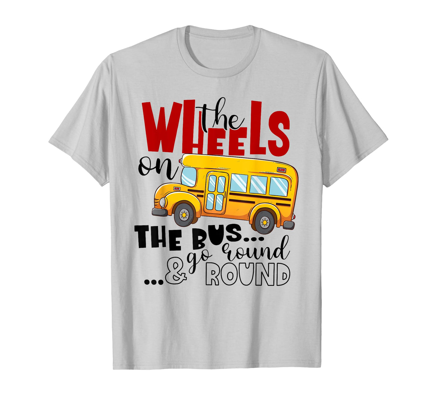 Back To School Funny The WHEELS On The BUS Toddler Kids Boys T-Shirt