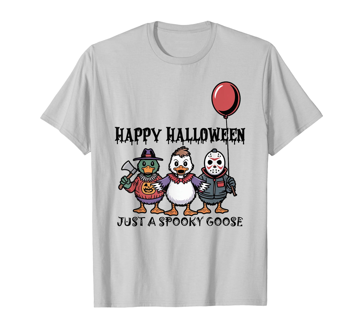 Just A Spooky Goose Halloween Ghost Witch Horror Movies T-Shirt