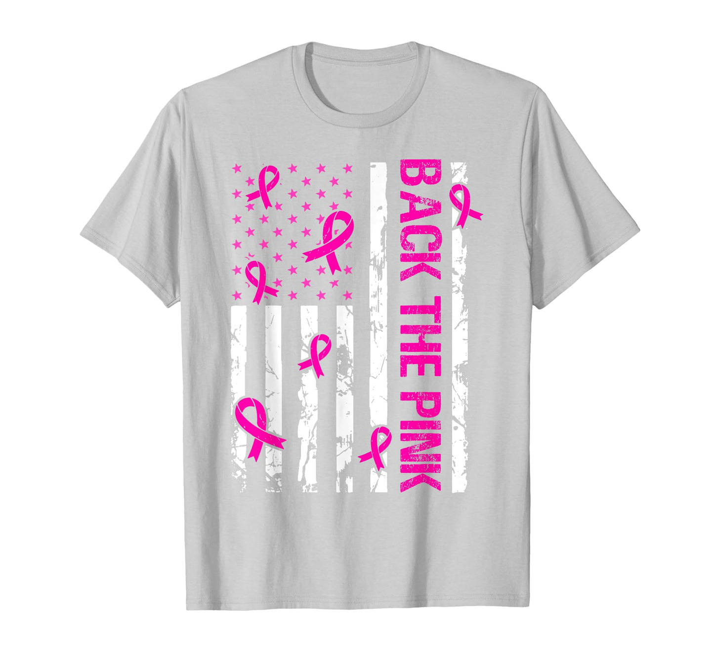 Back The Pink American Flag Breast Cancer Awareness October T-Shirt