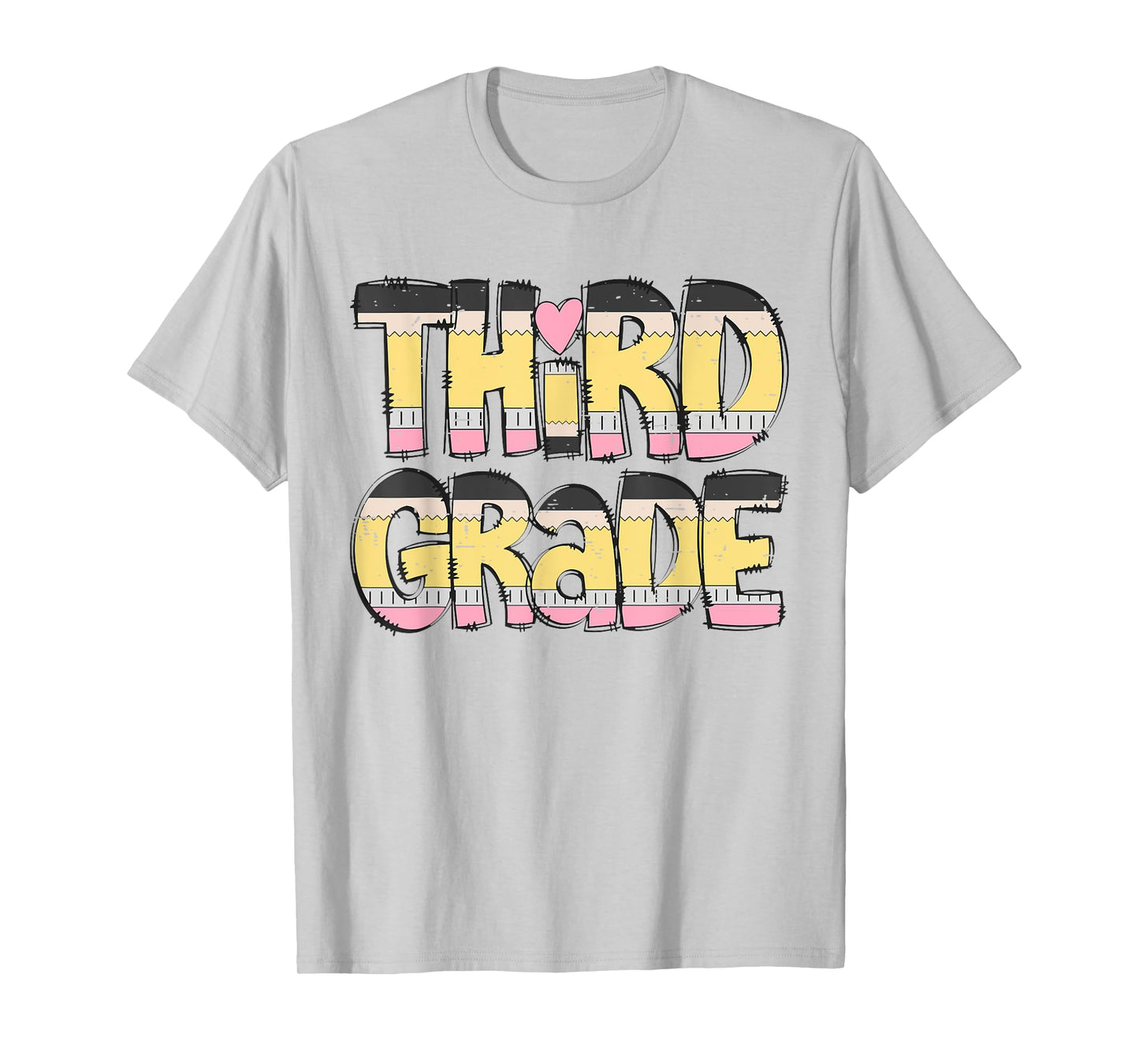 Pencil Letter Teacher Student Third Grade Back To School T-Shirt
