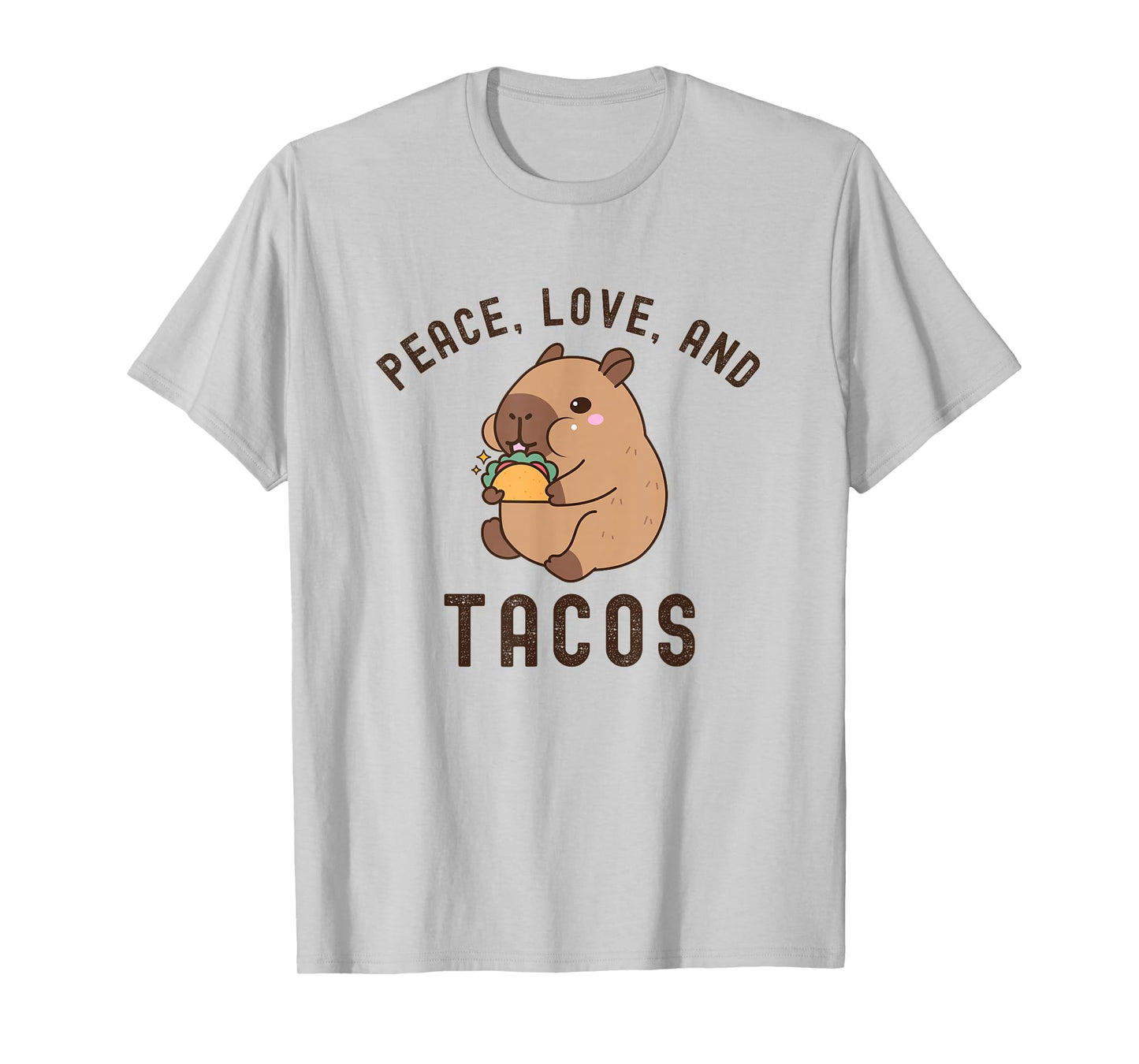 Tacos Foodie Cute Capybara Eating Mexican Food Vintage Retro T-Shirt
