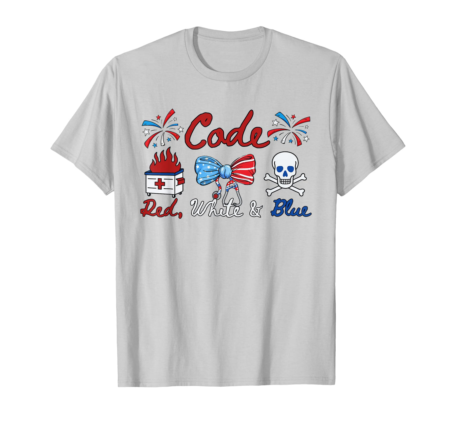 Women Code Red White Blue 4th of July Registered Nurse T-Shirt