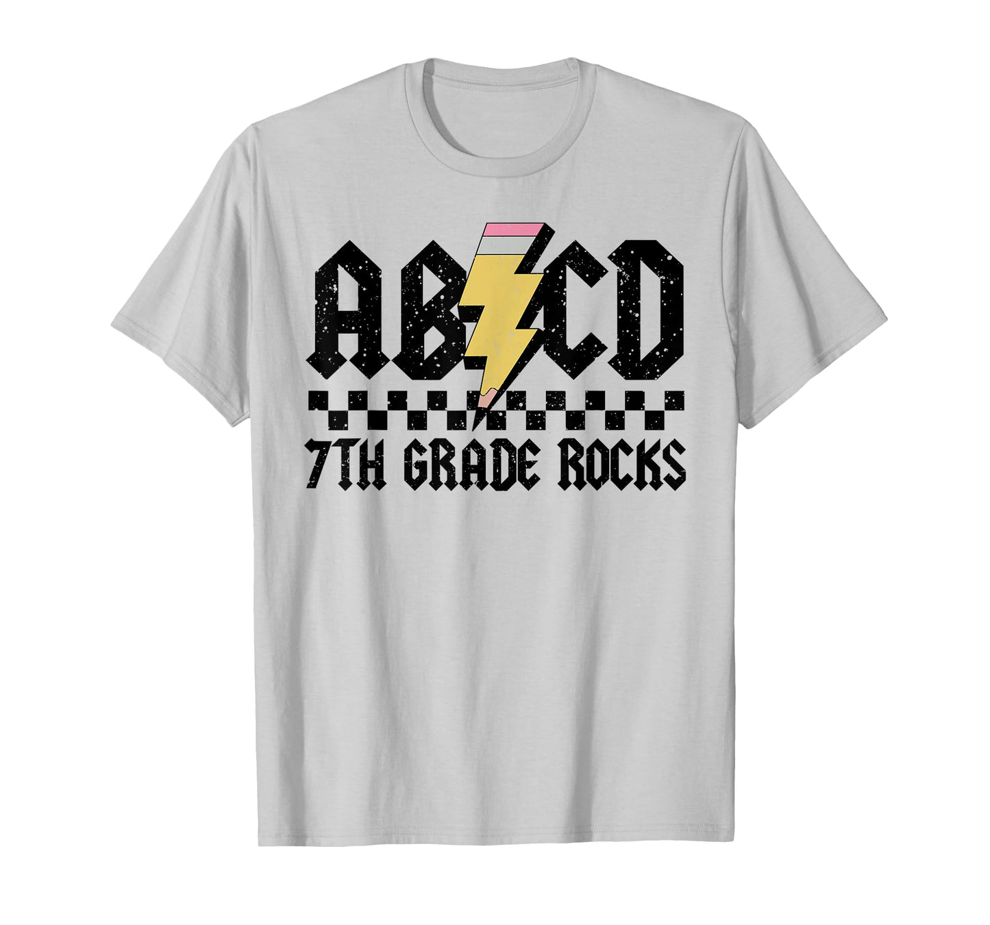 7th Grade Rock and Roll Letters ABCD Alphabet Back To School T-Shirt