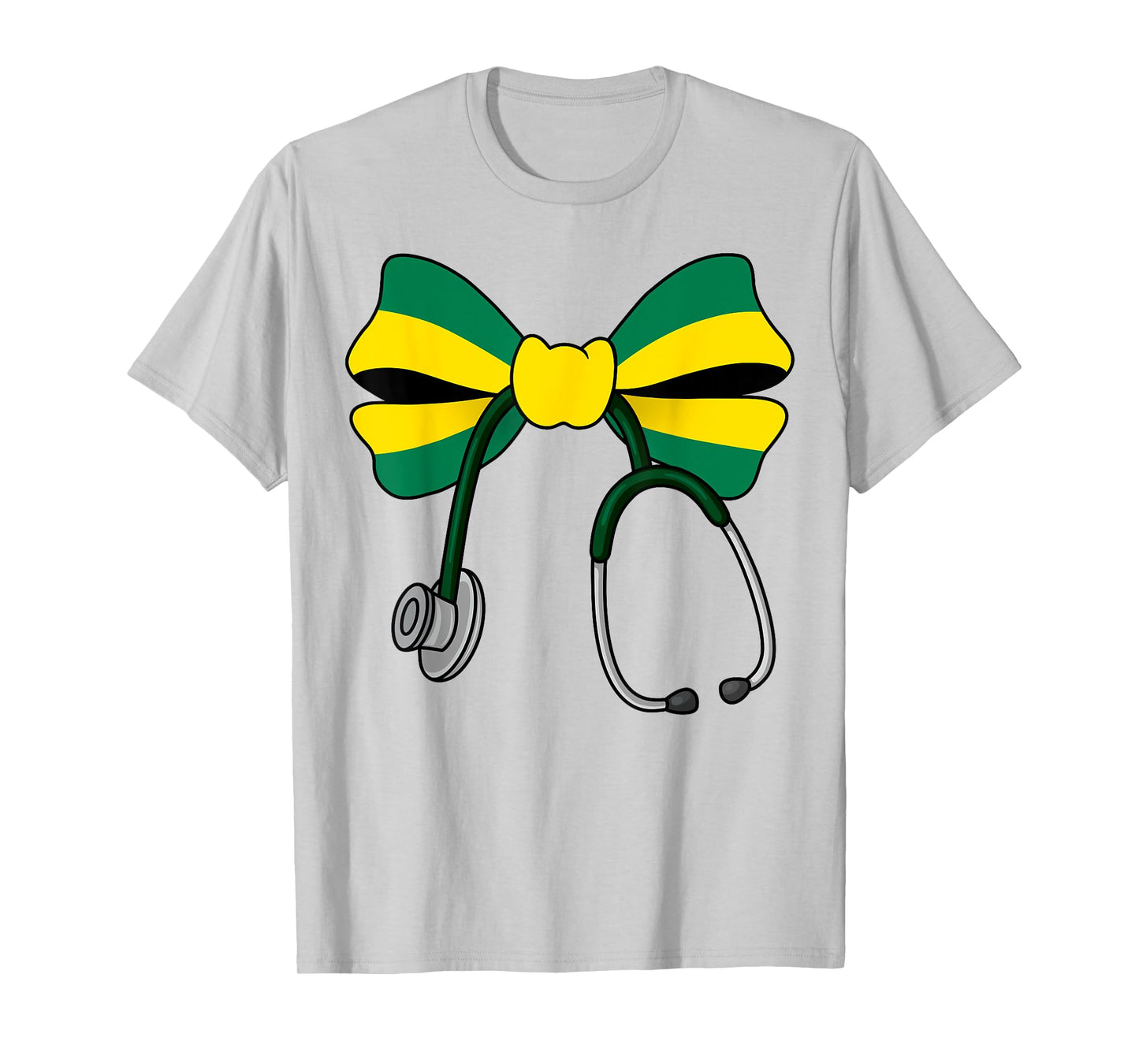 Jamaican Coquette Nurse Bow Jamaica Flag Jamaican Nurse T-Shirt