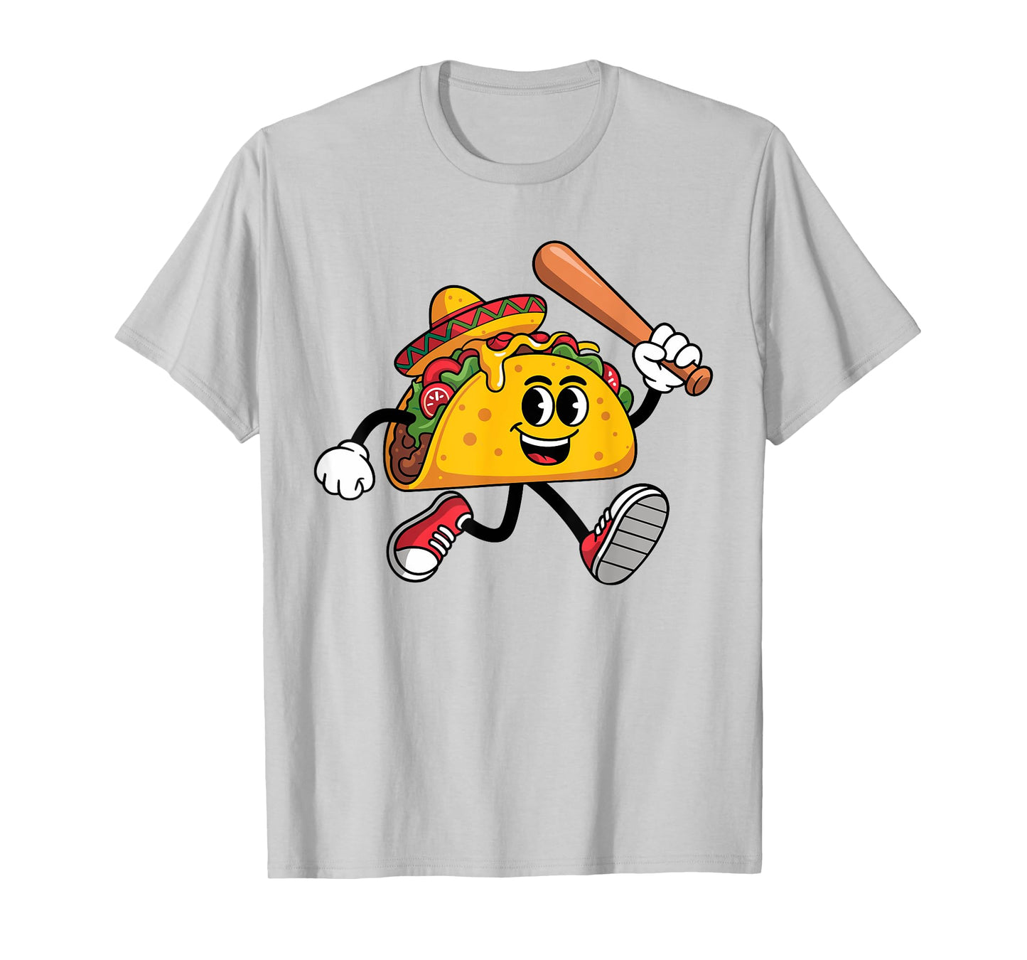 Funny Taco Playing Baseball Mexican Food Lover Cinco De Mayo T-Shirt
