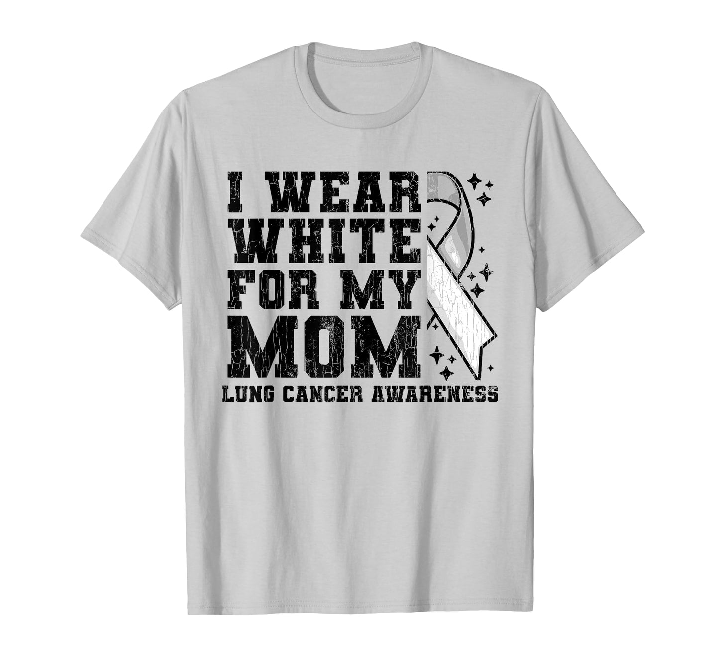 Lung Cancer Awareness White Ribbon Mum Gift T-Shirt