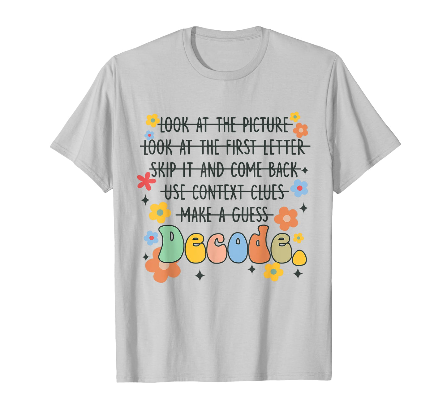 Reading Teacher Science Of Reading Literacy Groovy Decode T-Shirt for Men Women